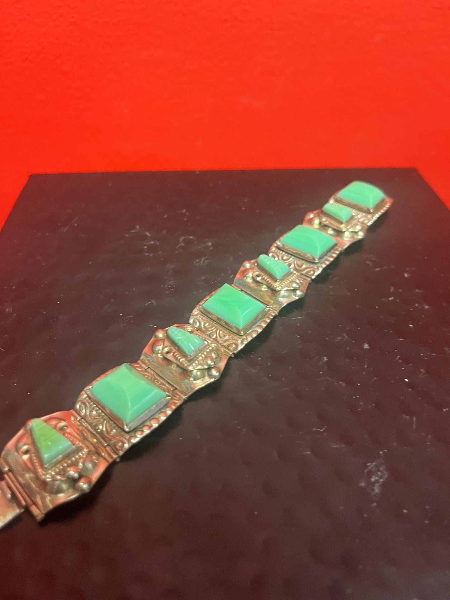 Beautiful signed sterling bracelet with stones   very pretty and nice quality and great value