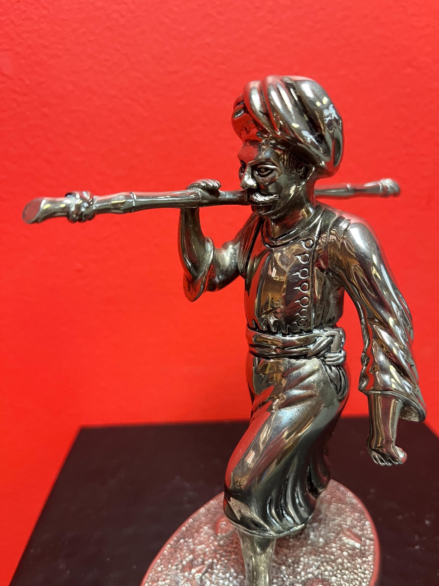 6 inch silver statue (untested) of an Arab man  wonderful detail - gift alert