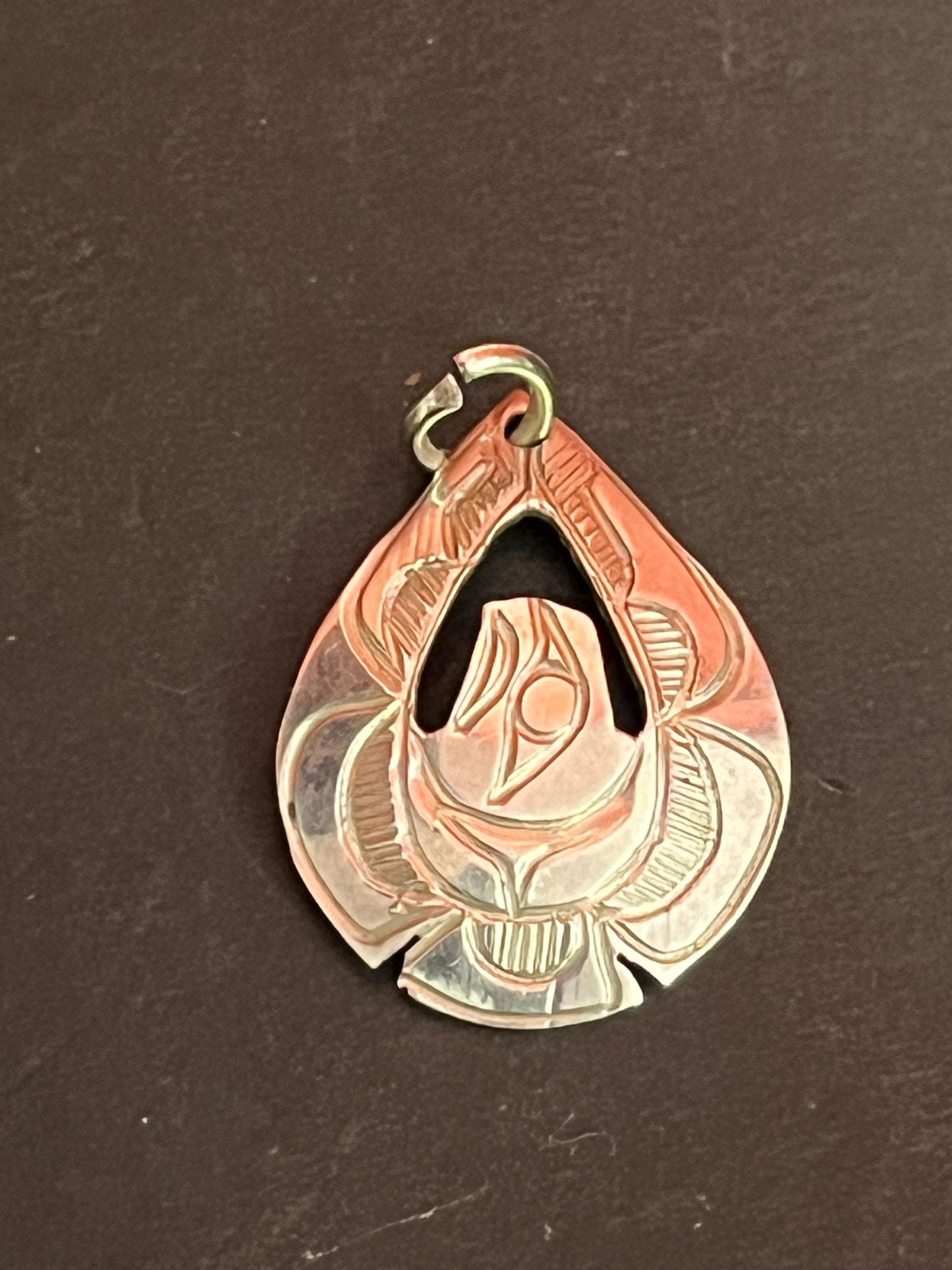 Beautiful indigenous first Nations Pacific Northwest Coast Sterling 1.5 inch pendant  - perfect gift