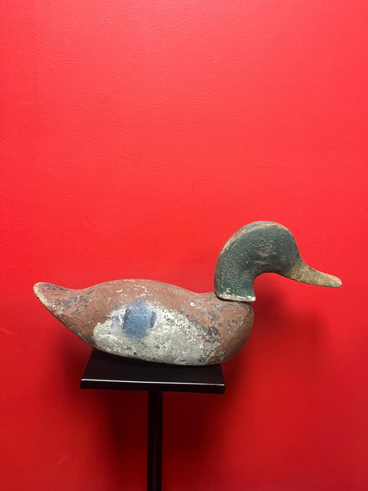 17 x 8 high Canadian antique authentic beautiful duck decoy   great condition with amazing patina  wow  one of the best