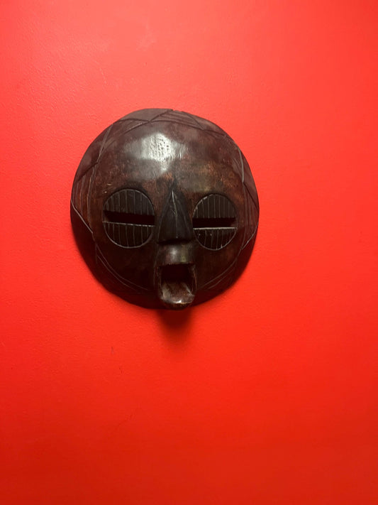 Authentic 11 inch African Ghana mask  great condition and beautiful patina  super value -