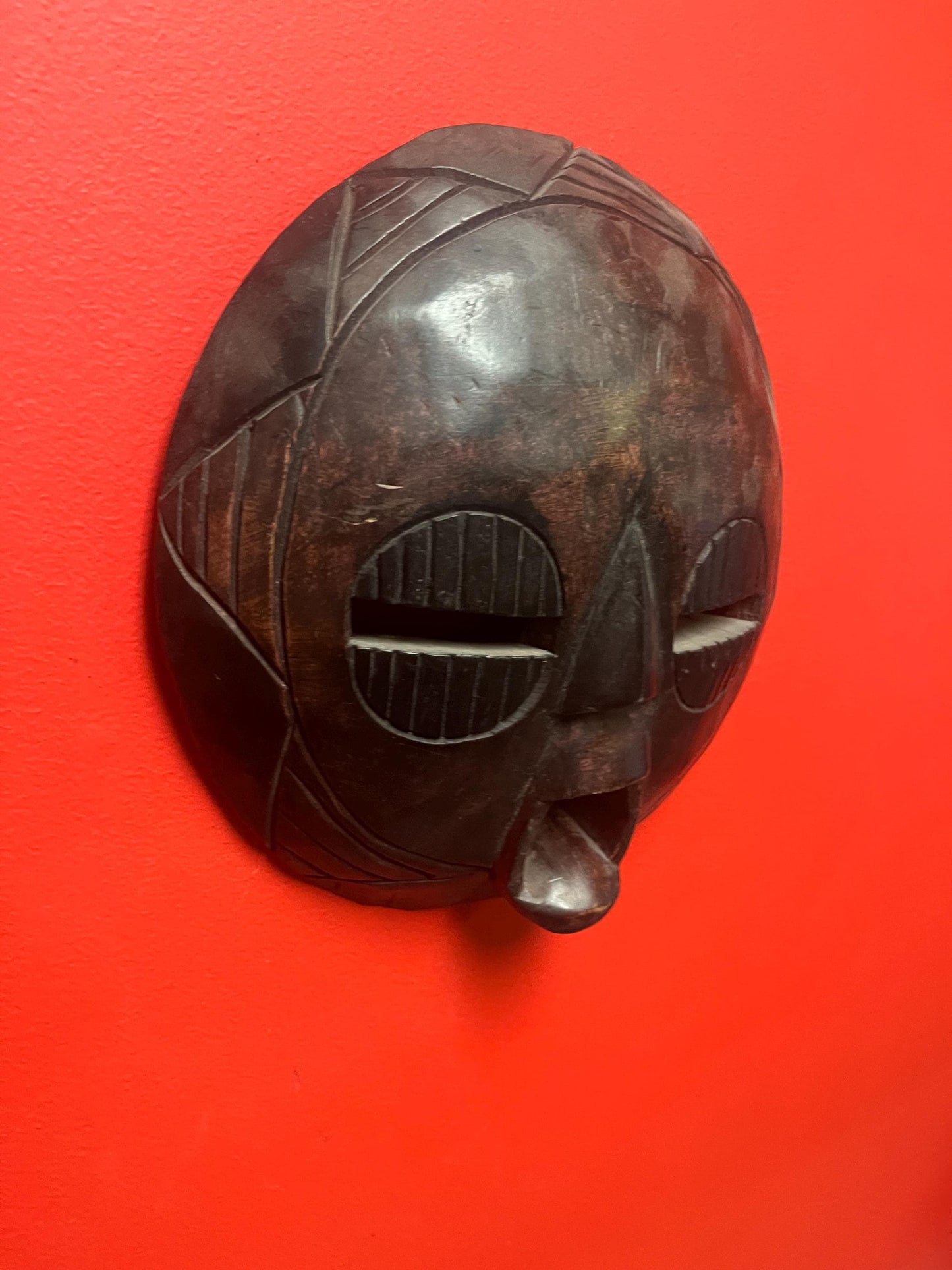 Authentic 11 inch African Ghana mask  great condition and beautiful patina  super value -