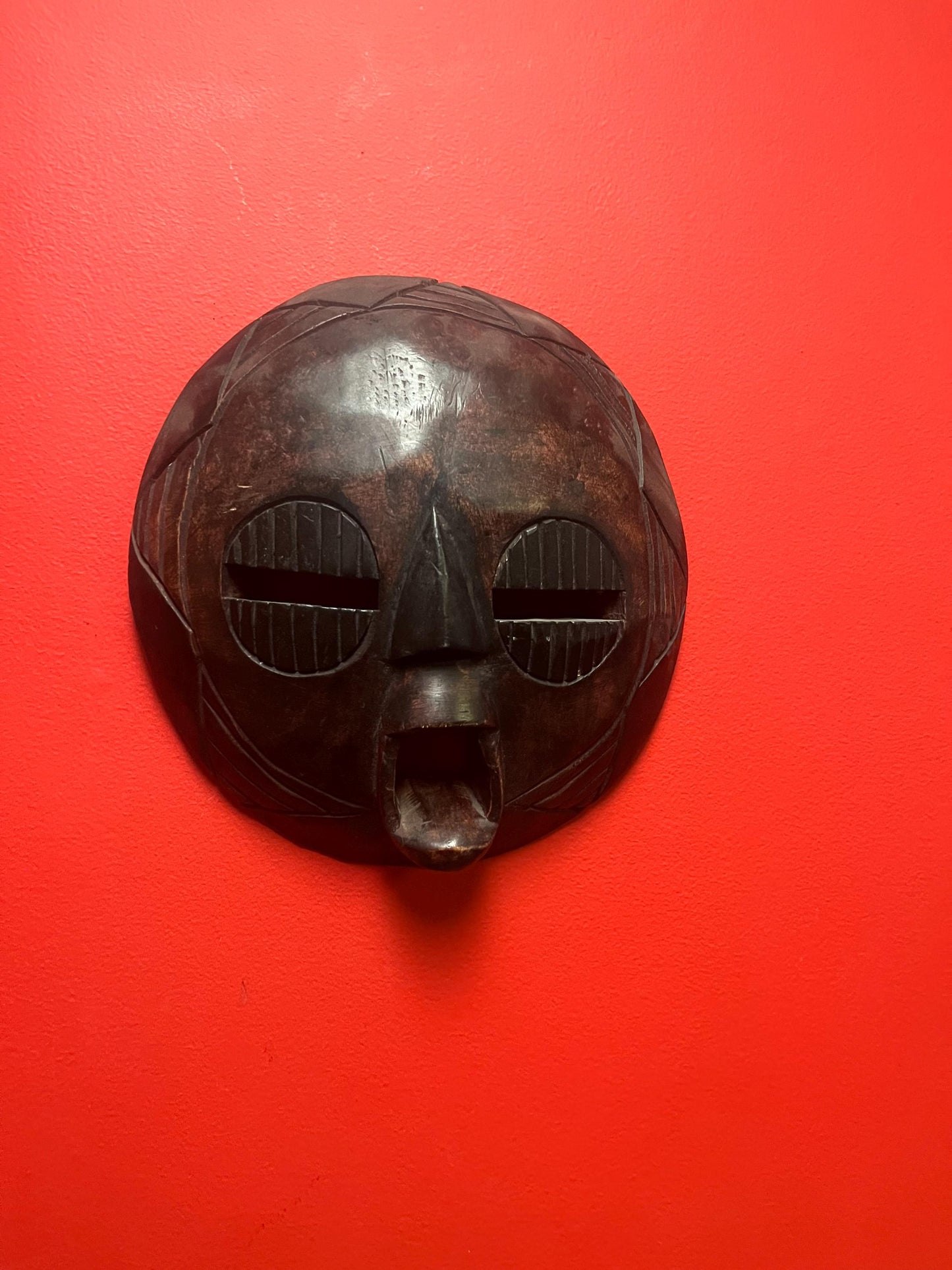 Authentic 11 inch African Ghana mask  great condition and beautiful patina  super value -