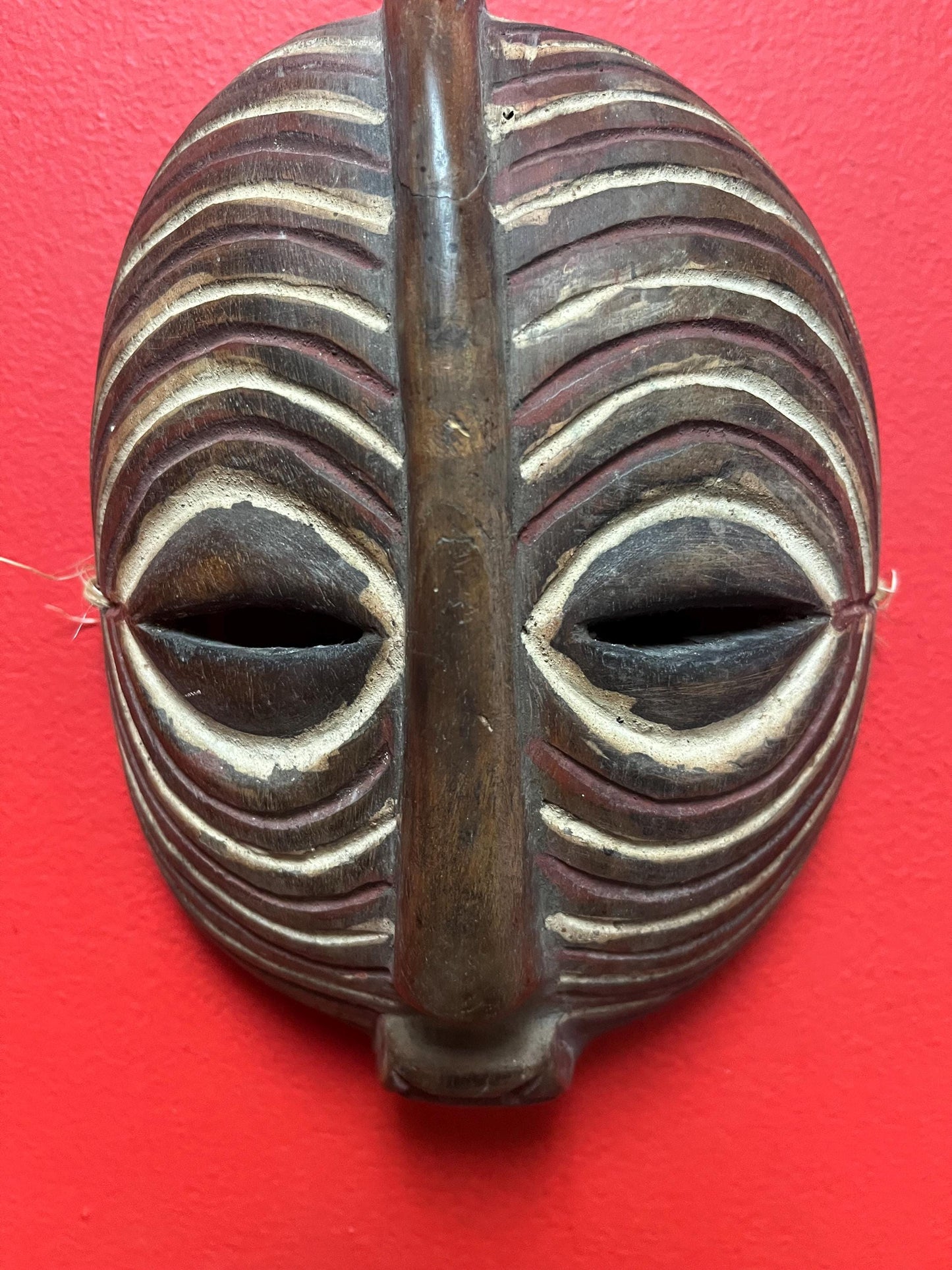 8 x 7 fabulous 1950s African Tanzanian artefact mask  Great condition and wonderful patina  From important collection -wow