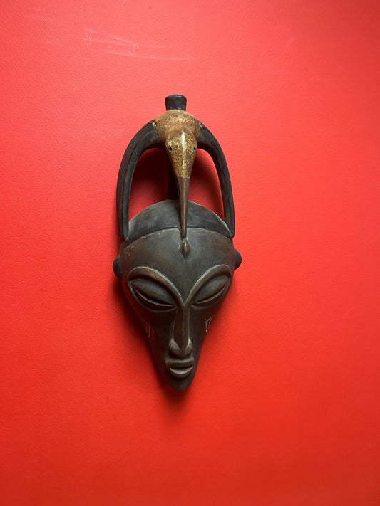 17 x 8 inch fabulous 1950s African Tanzanian artefact mask  Great condition and wonderful patina  From important collection -wow