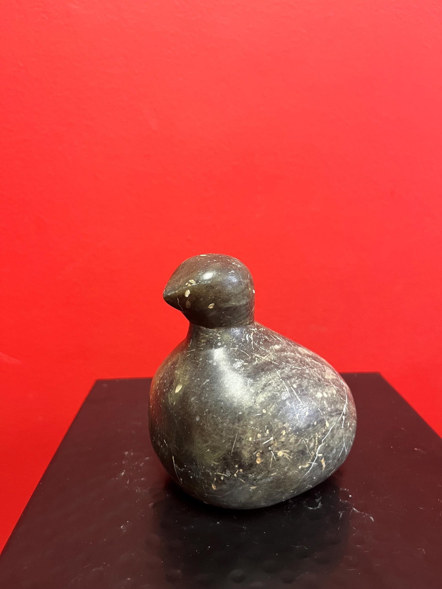 Lovely indigenous Inuit 4 inch high soapstone bird