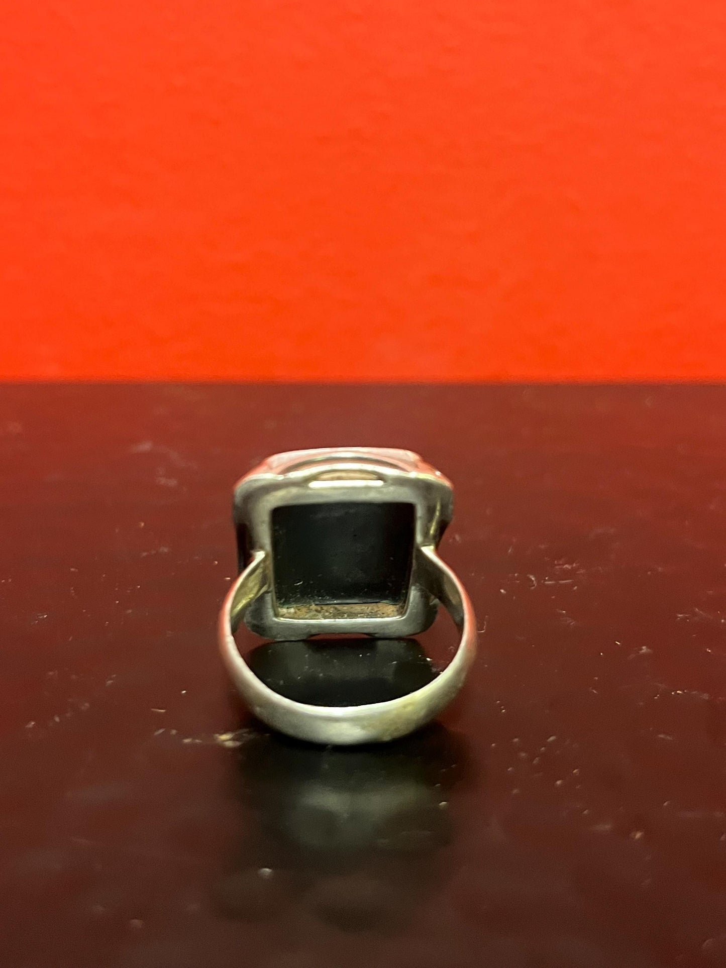 Size 8.5 Indigenous Sterling and abalone ring  heavy  first nations beauty -