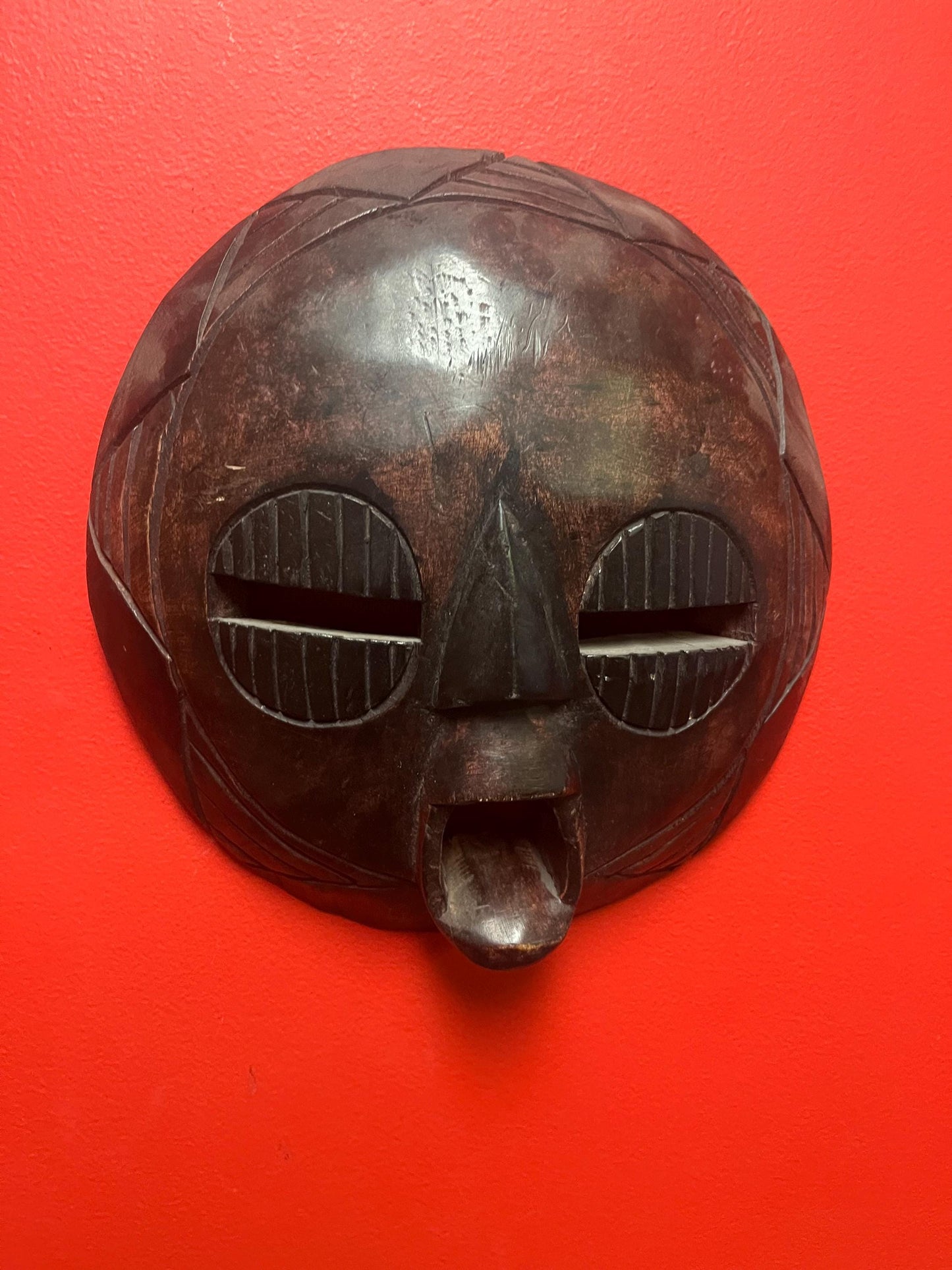 Authentic 11 inch African Ghana mask  great condition and beautiful patina  super value -