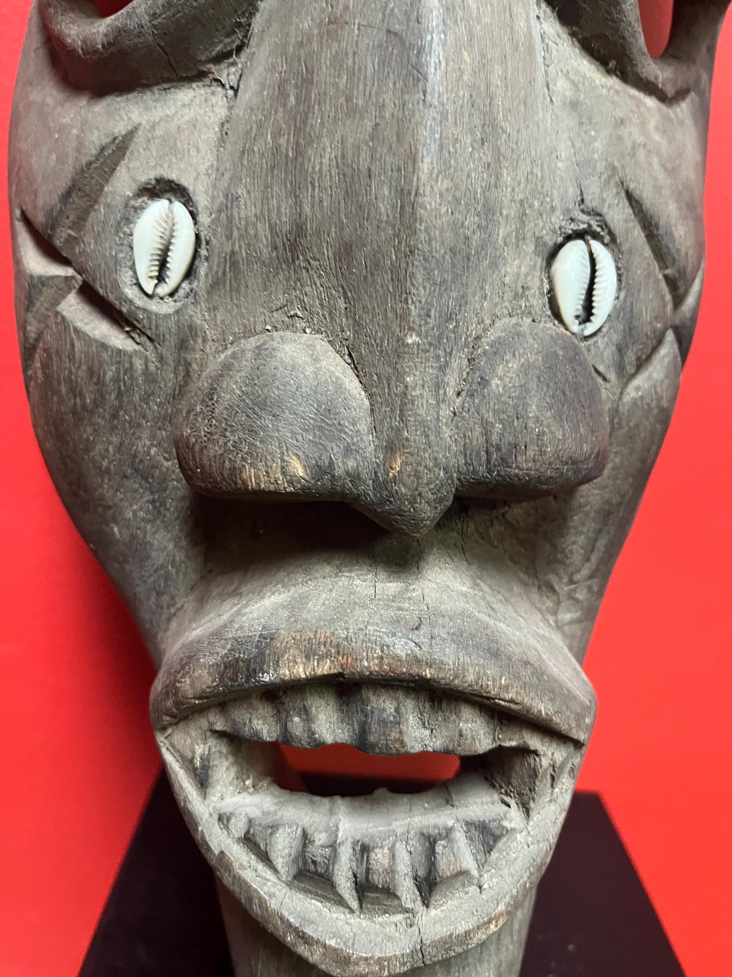 26 x 9 inch fabulous 1950s African Tanzanian artefact mask  Great condition and wonderful patina  From important collection -wow