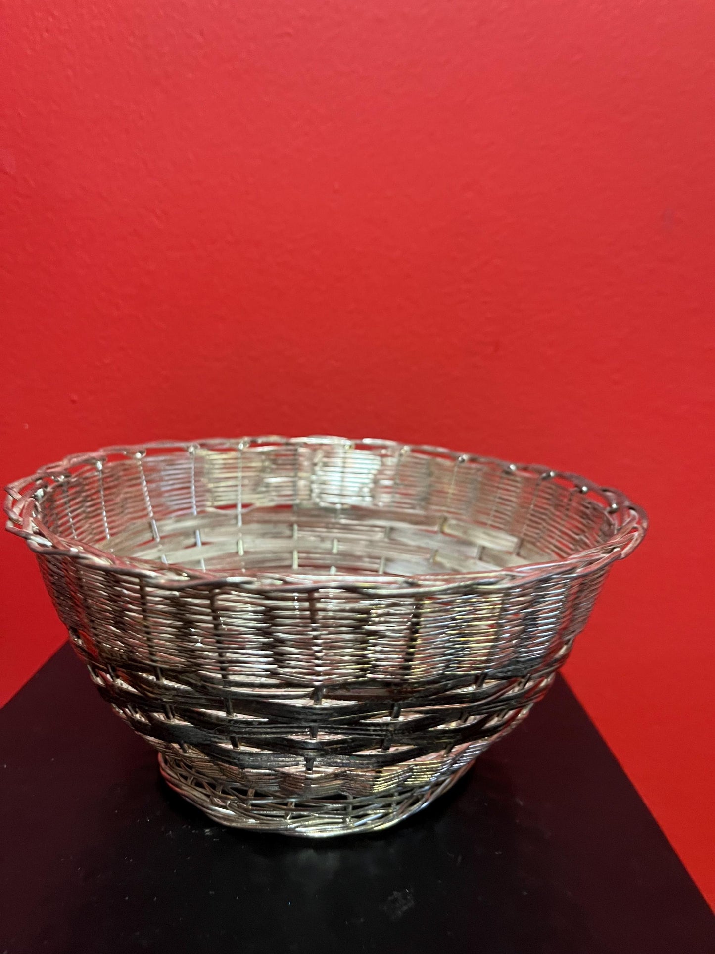 Beautiful 7 x 3 tall English silver plated basket  wonderful gift