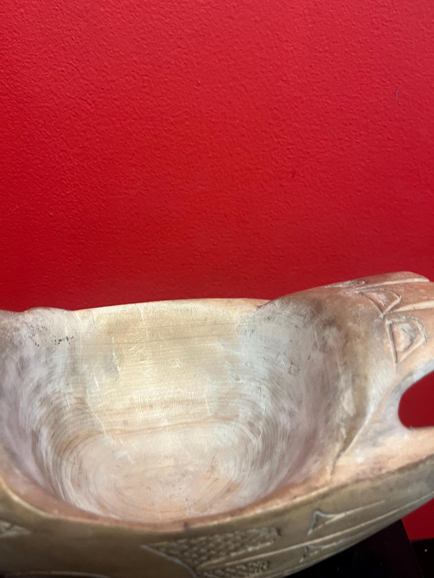 Stunning antique indigenous first nations Pacific Northwest Coast 10 x 6 x 5 high feast bowl  wonderful eyes and patina  great condition