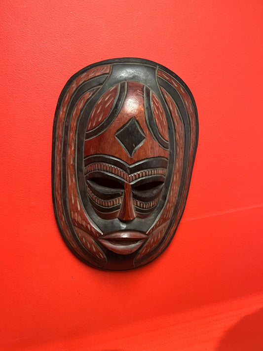 16 x 10 inch wide African mask  nicely done  good value