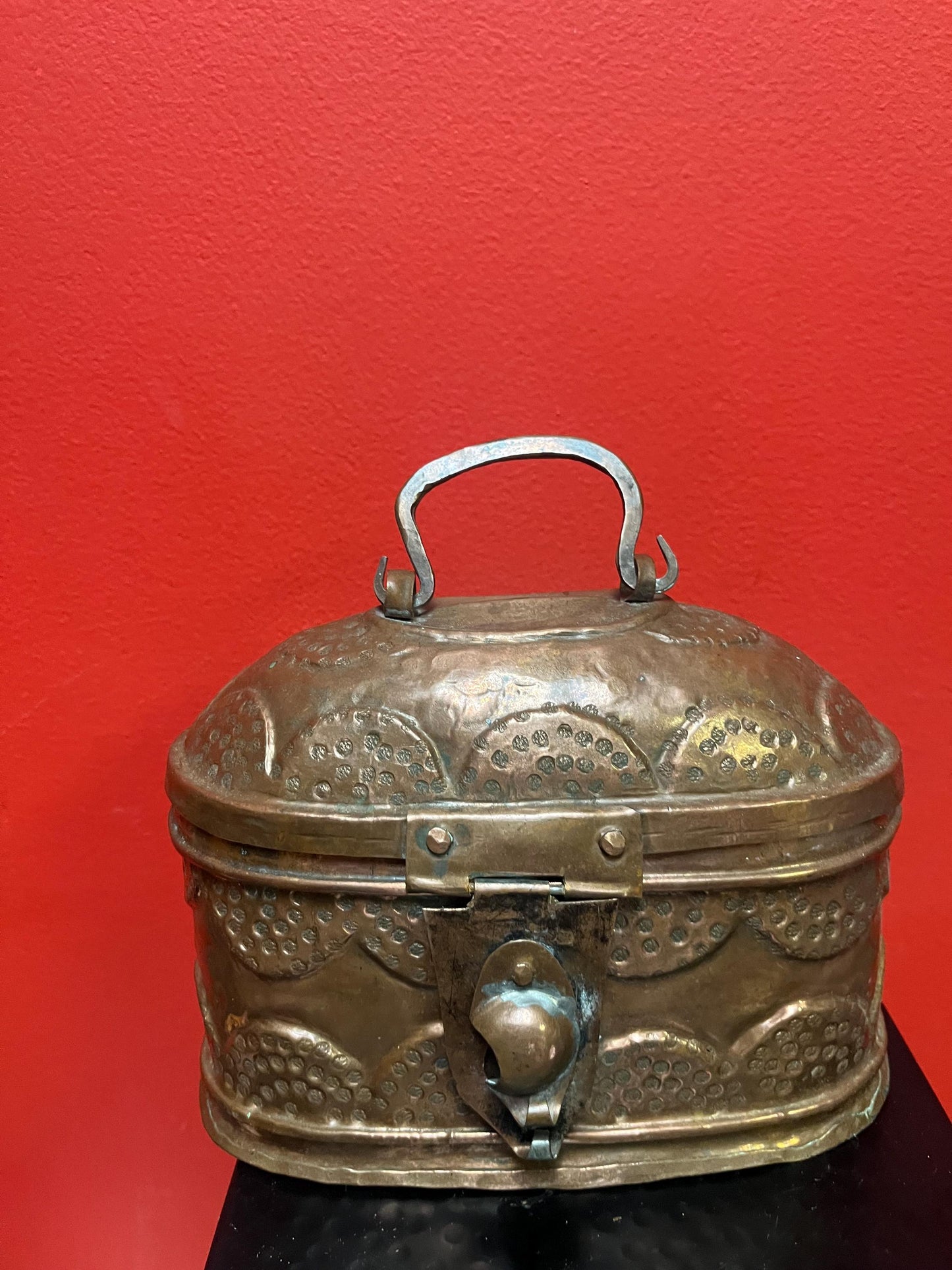 Lovely 8 x 8 x 4 deep, antique copper cricket cage early 19 century beauty