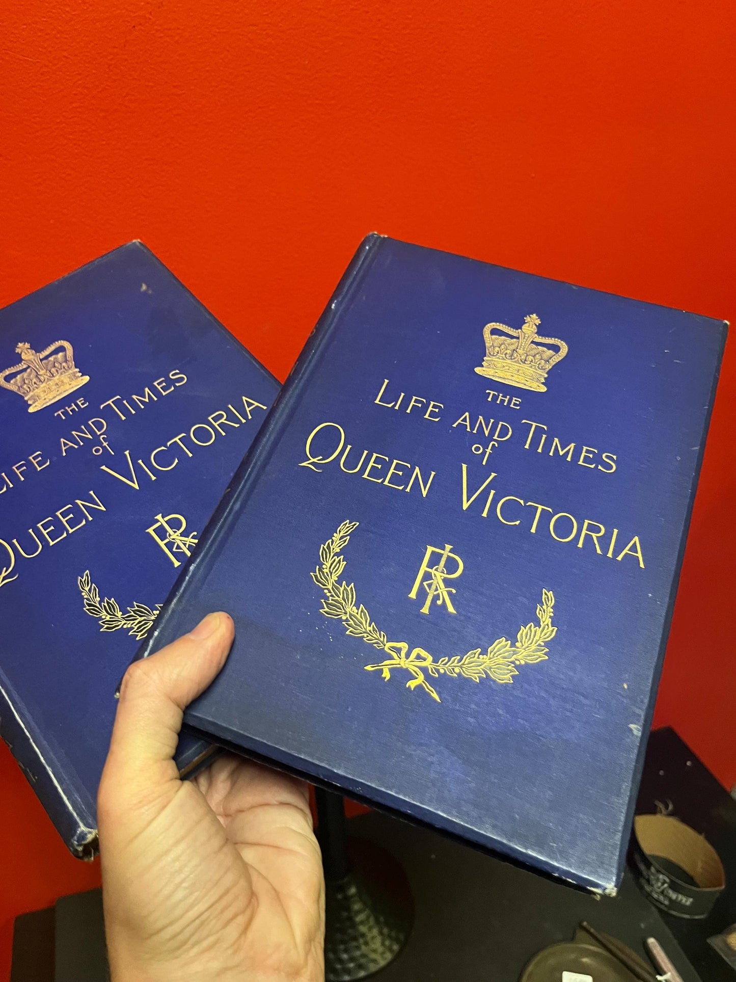 Amazing volume one and two the life and times of Queen Victoria in good antique condition with beautiful pictures  lovely gift wow