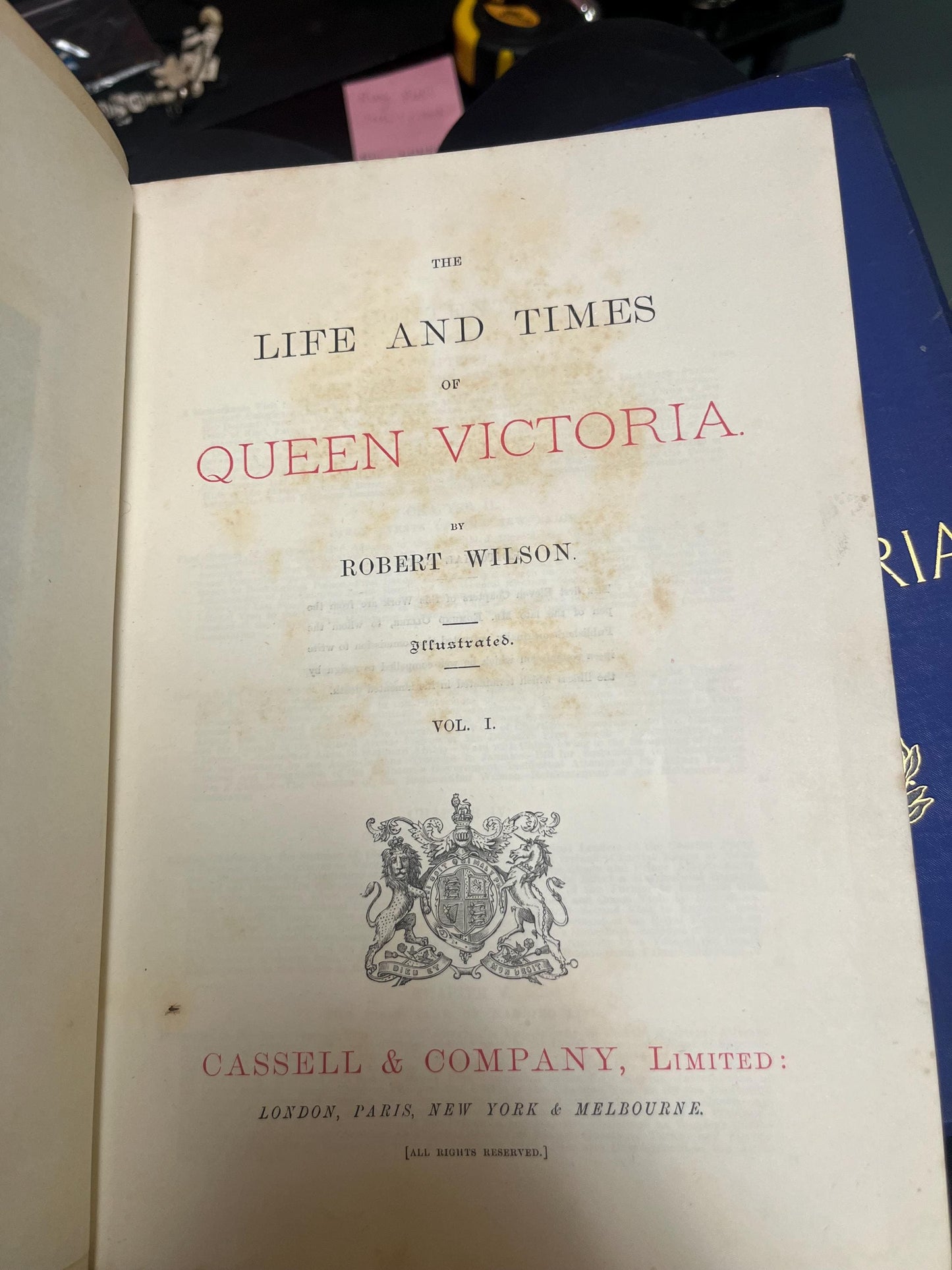 Amazing volume one and two the life and times of Queen Victoria in good antique condition with beautiful pictures  lovely gift wow