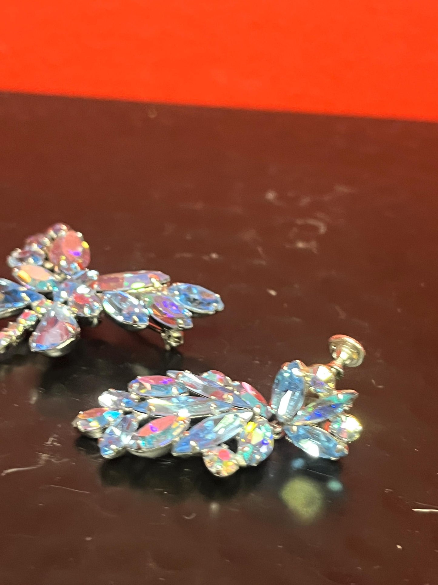 Beautiful Sherman rhinestone dragonfly brooch and earrings  great condition