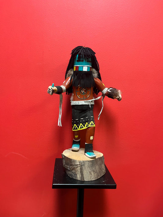 Amazing long haired KACHINA HOPI doll signed by L V VANDIUEY  huge 16 inches   wow  came from a museum