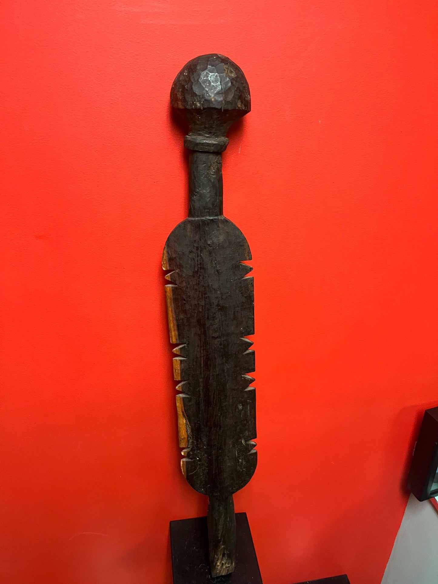 Beautiful rare tribal TAUREG tent peg  great decor  wonderful detail and design  historical piece   39 x 6 wide  wow