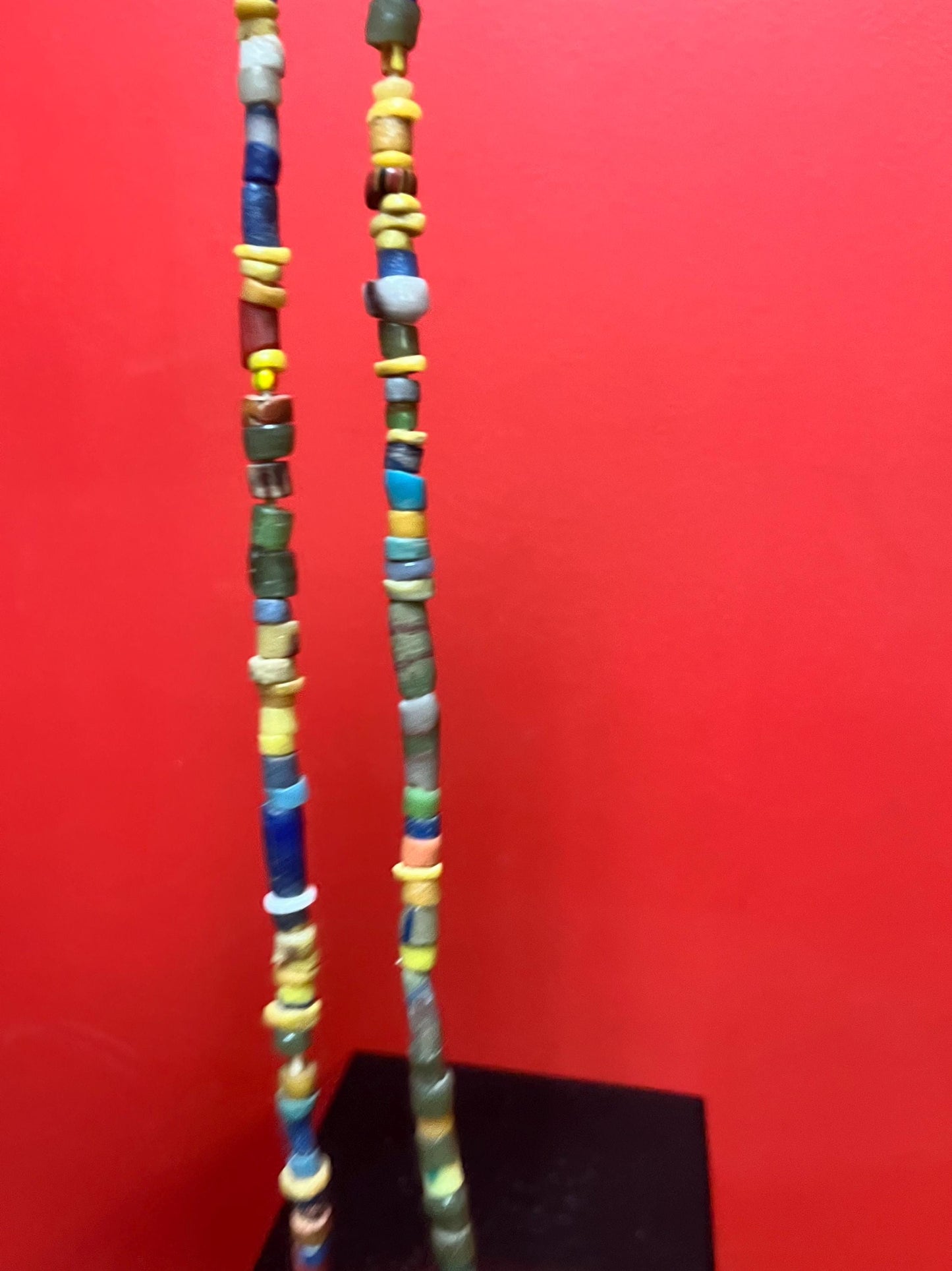 Beautiful rare approximately 30 inch long North American indigenous trade bead necklace  wonderful quality and style