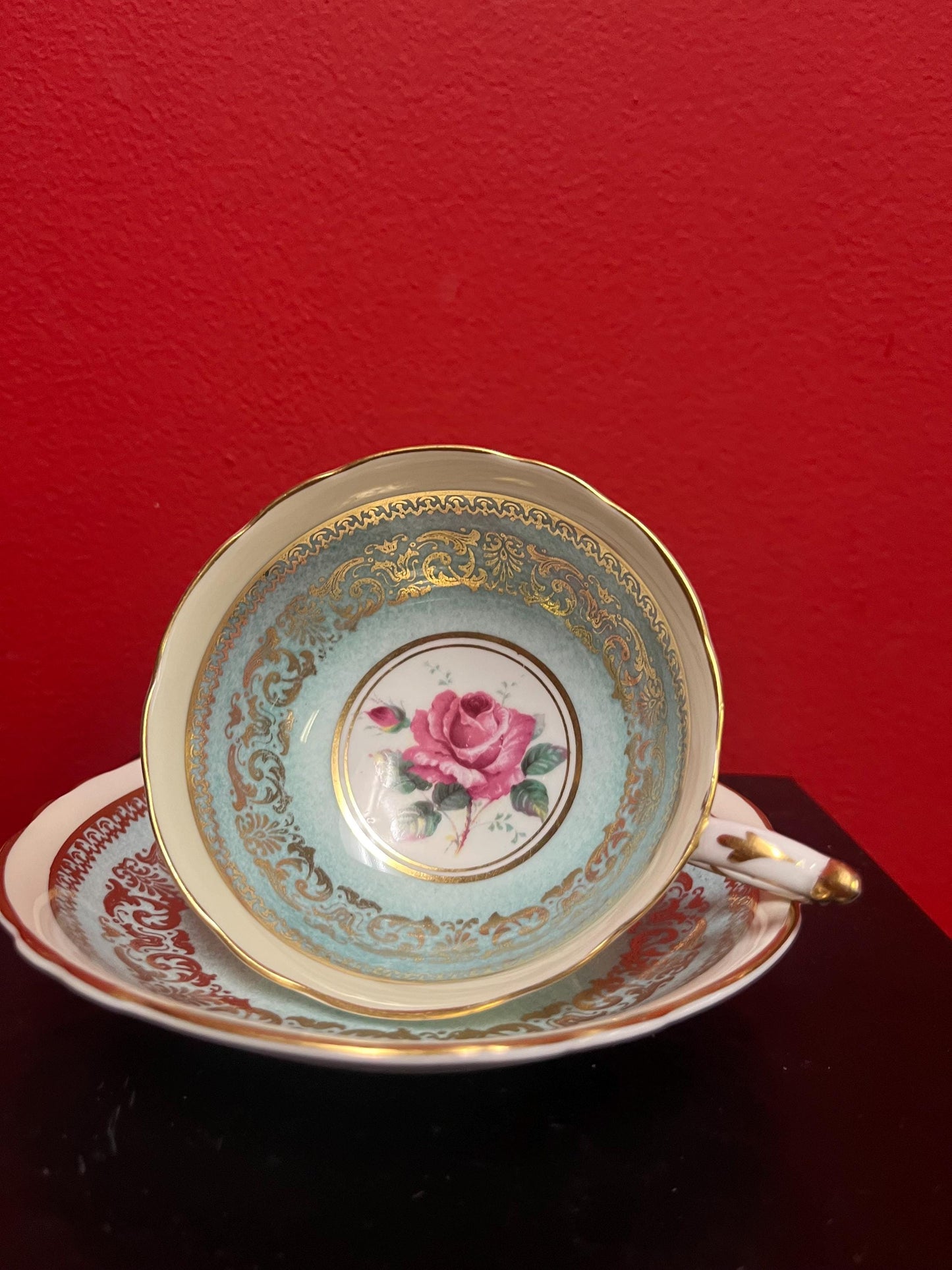 Lovely double rose paragon cup and saucer   great condition - see photos