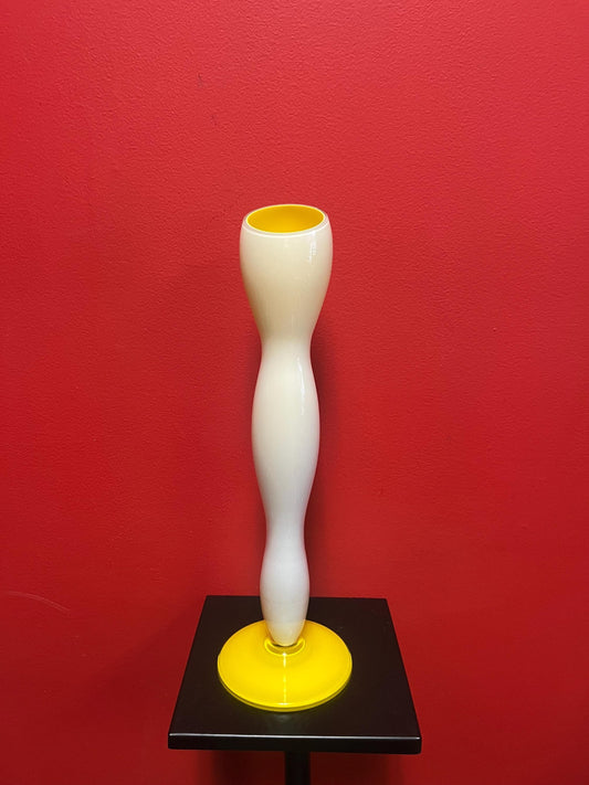 15 inch 1990s Czech Rony plesl egg yolk vase in great condition  super modern cool