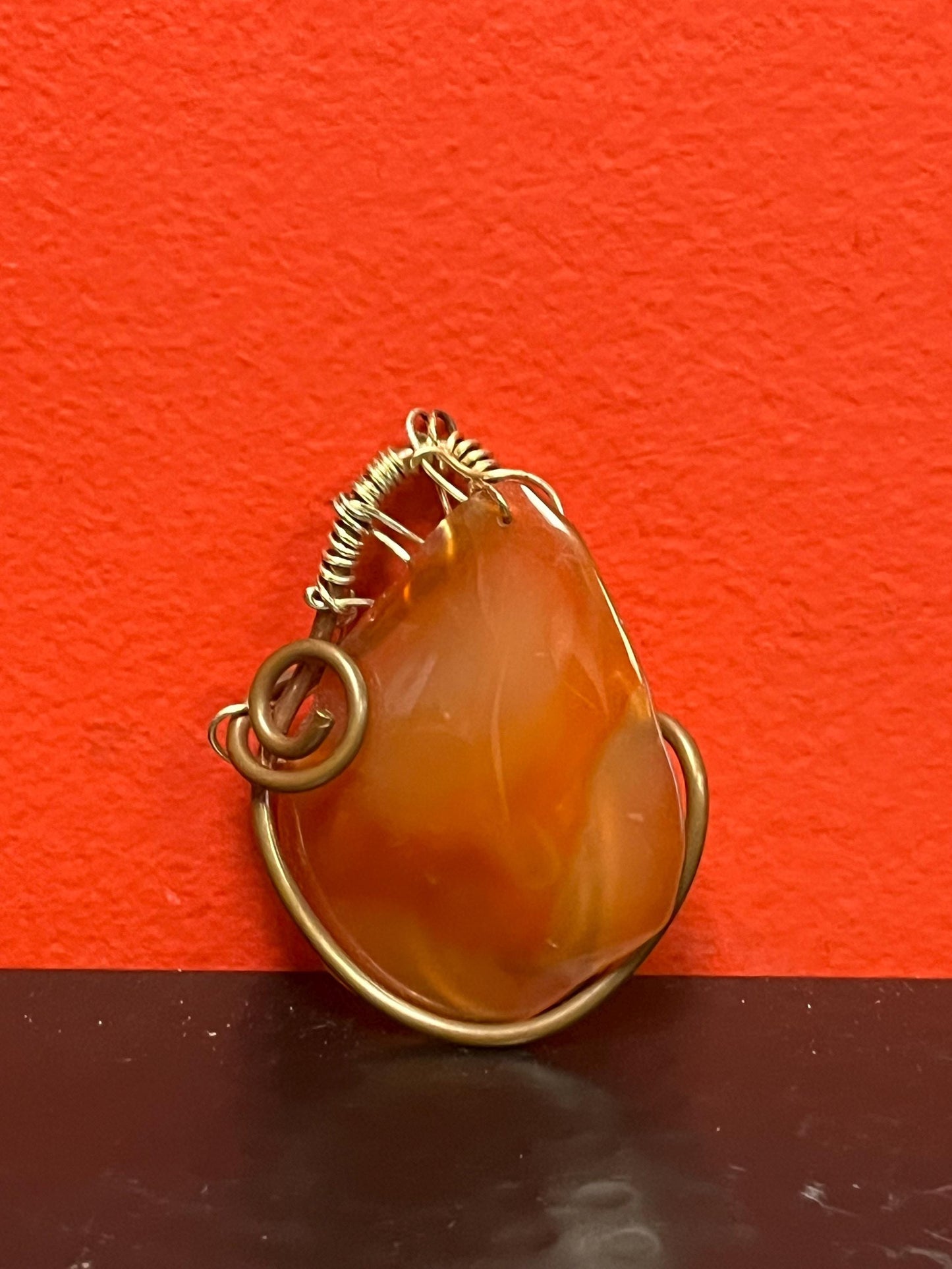 3 inch agate and metal pendant  huge and powerful  great gift