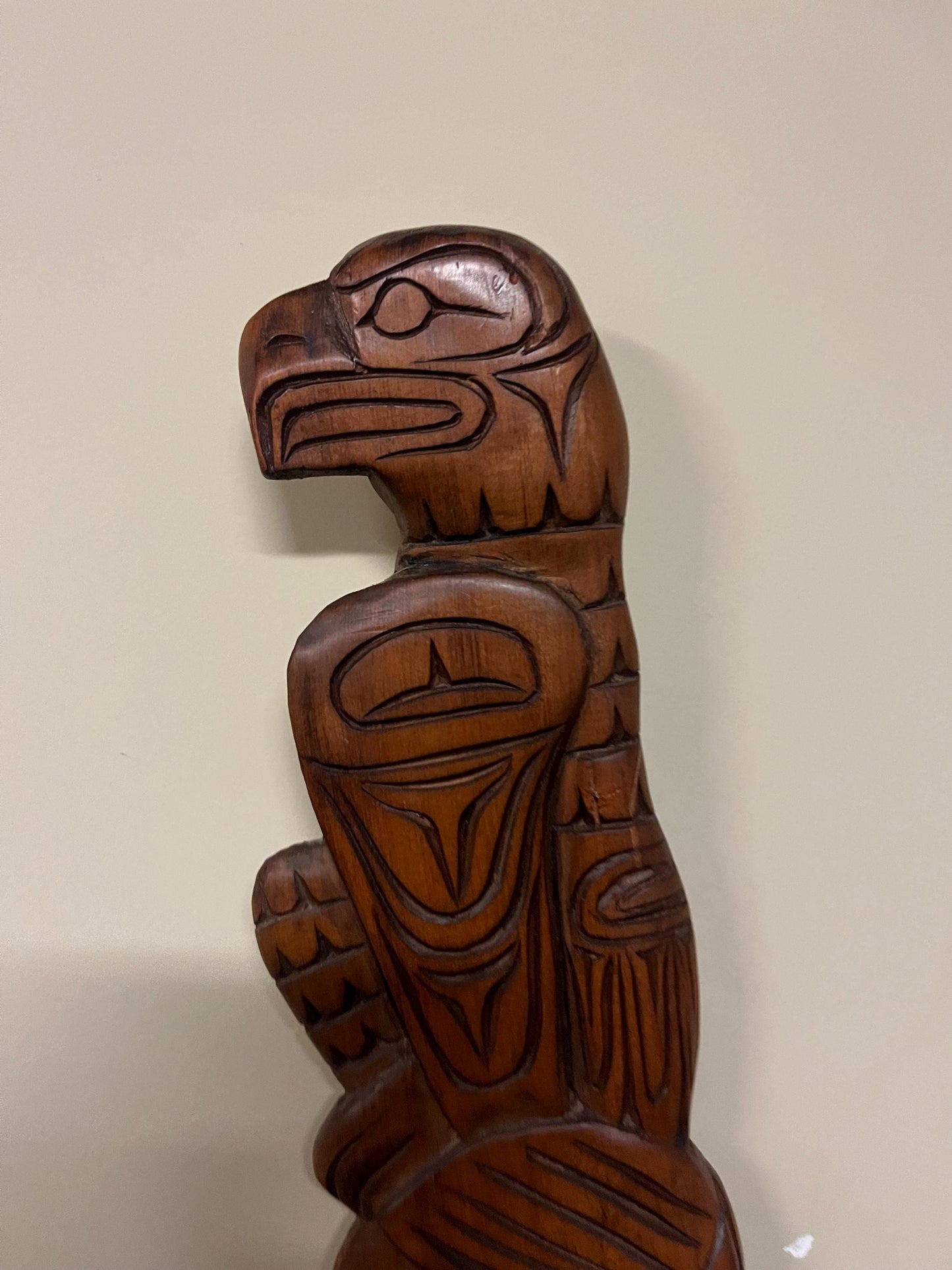 Very cool 12 x 4 indigenous first nation, Pacific Northwest Coast Eagle Warrior plaque by David Joseph