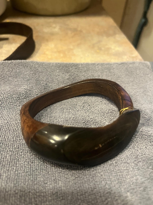 3 inch African unusual bangle bracelet  ebony wood  simple and  classy  great value