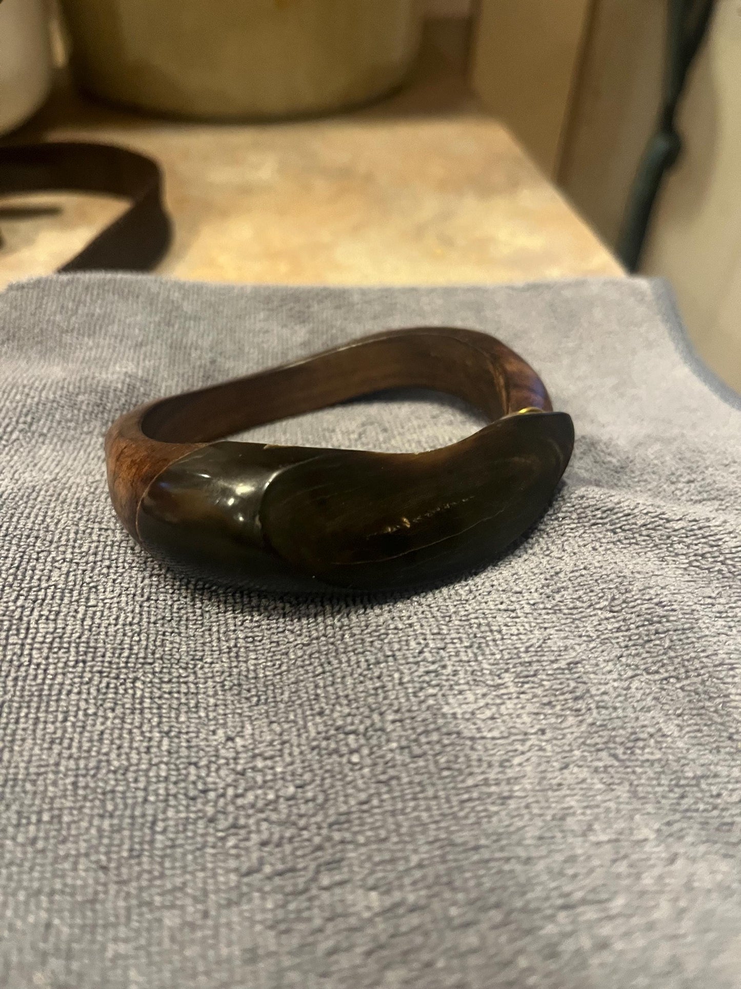 3 inch African unusual bangle bracelet  ebony wood  simple and  classy  great value