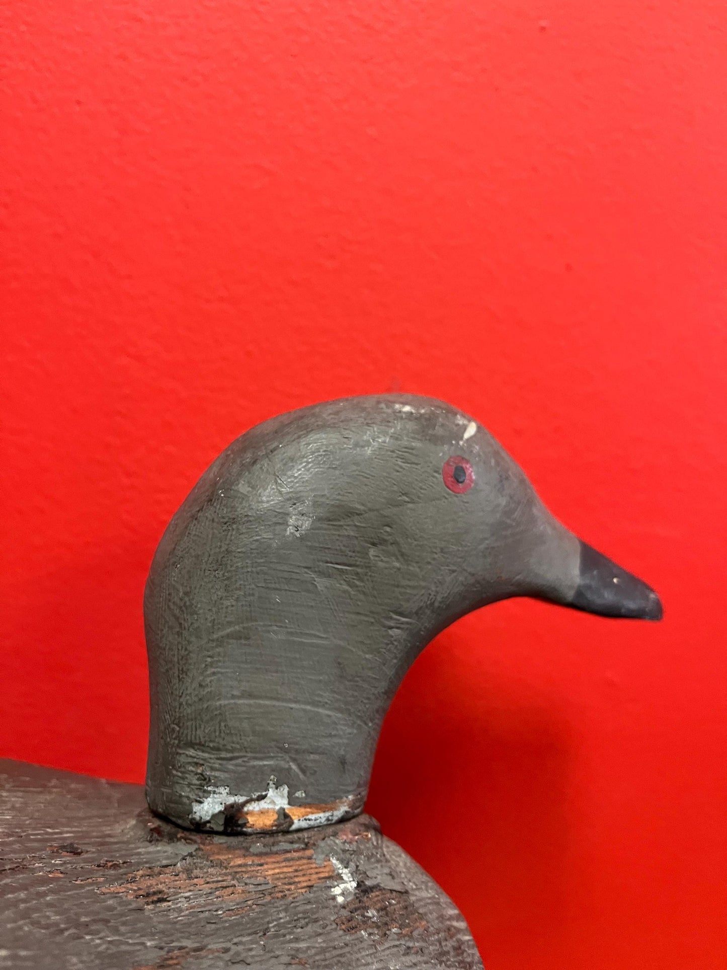 Lovely antique Canadian 14 inch long wooden painted duck decoy  great condition for age