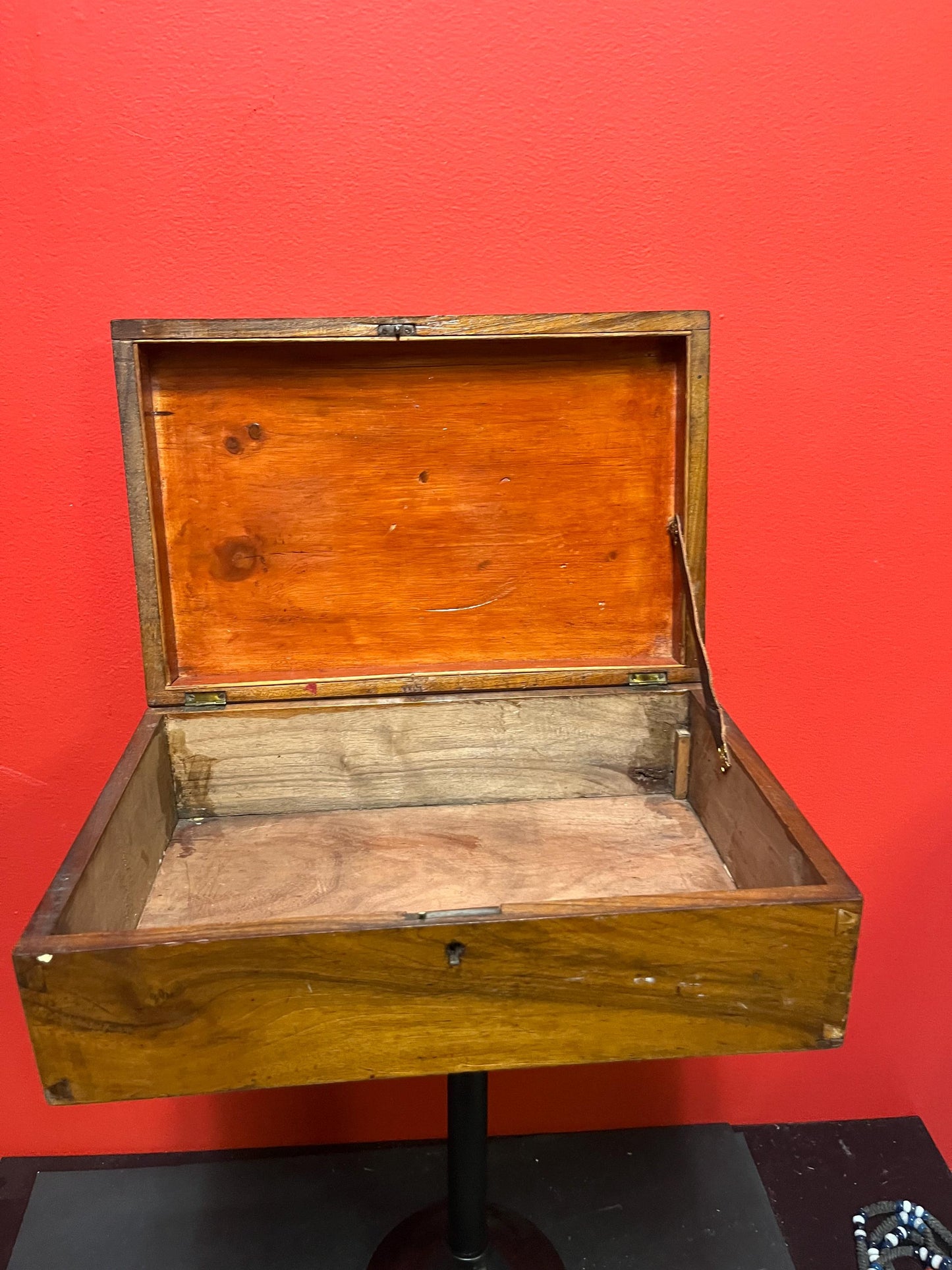 Beautiful 13 x 9 x 5 high English antique inlaid box  wonderful imagery  and good condition with light crack on top  value priced