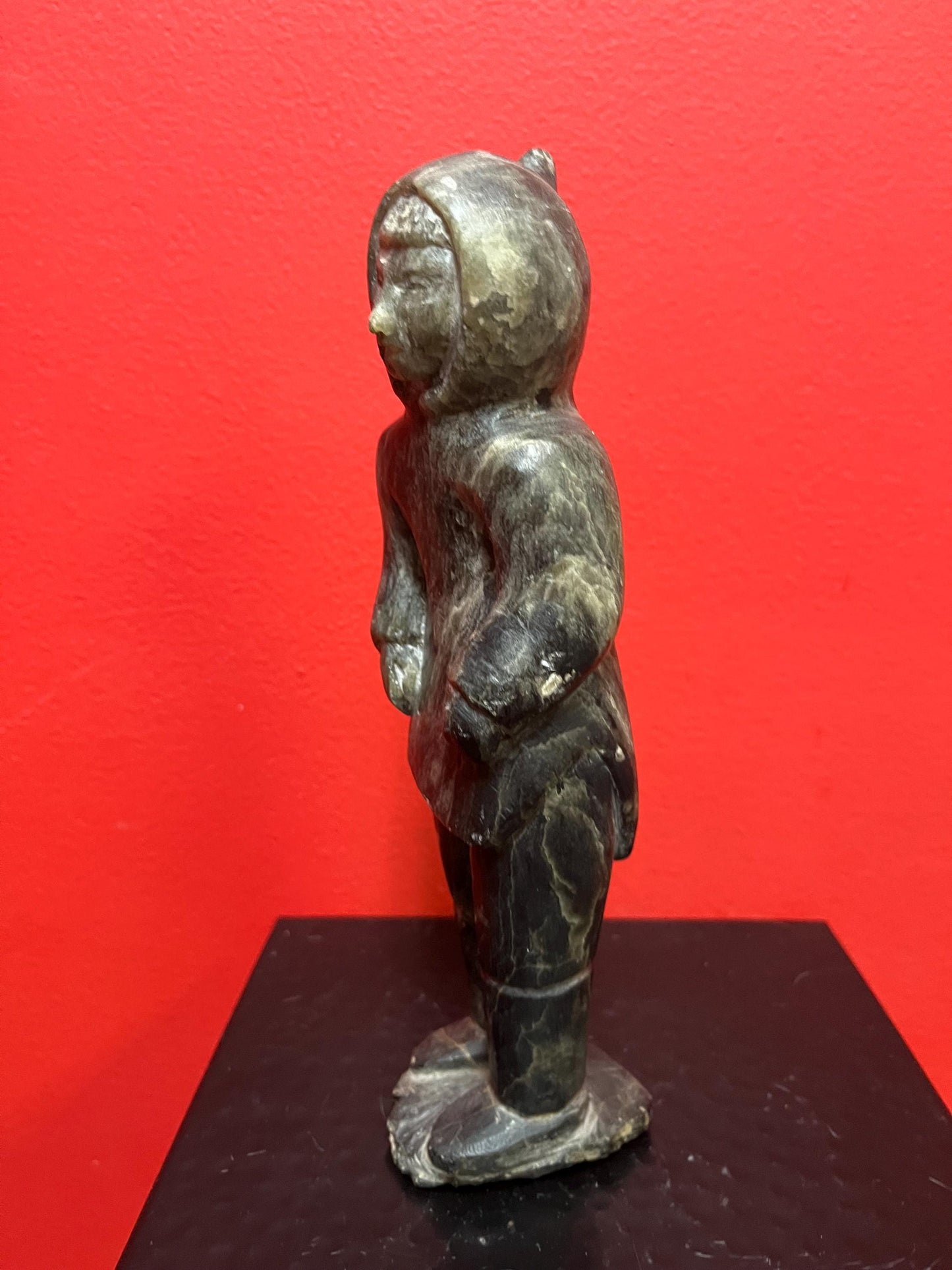 Rare stunning 9 inch tall antique indigenous  Inuit Eskimo statue  perfect condition  wow