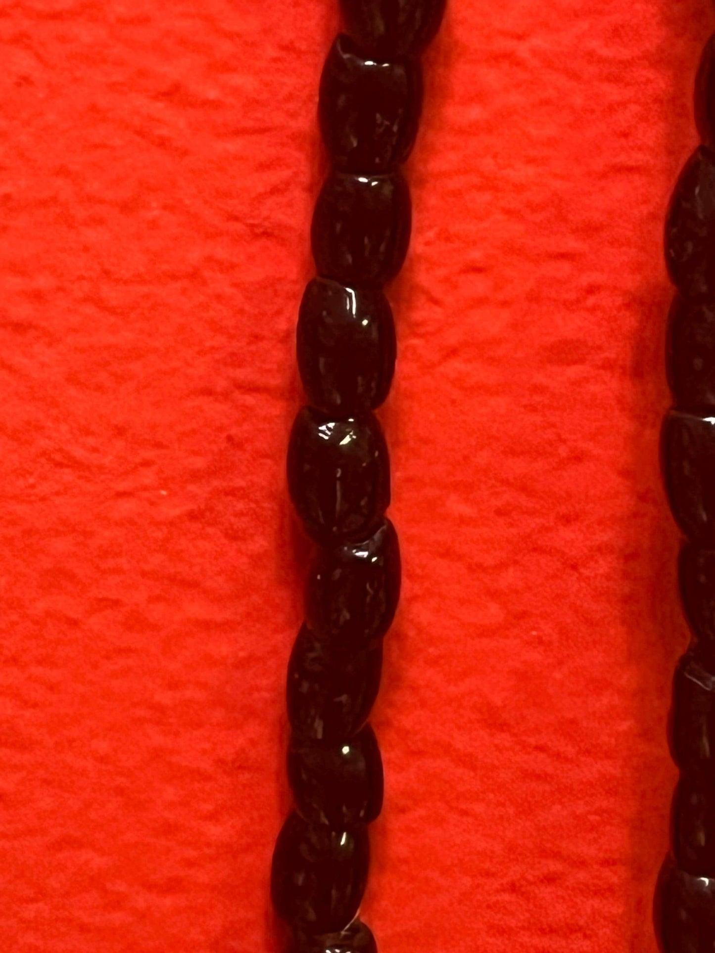 Beautiful approximately 33 inch long black beaded necklace  long and elegant -