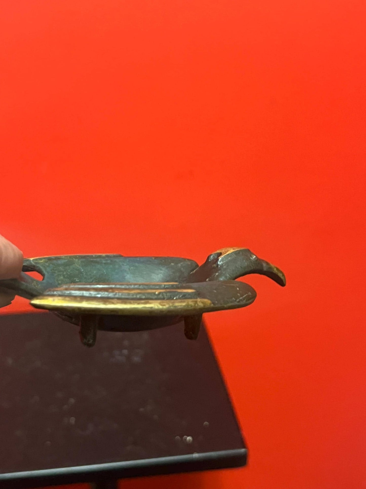 Very cool Israeli bronze bird dish  4.25 inches long  vintage  great gift  good value