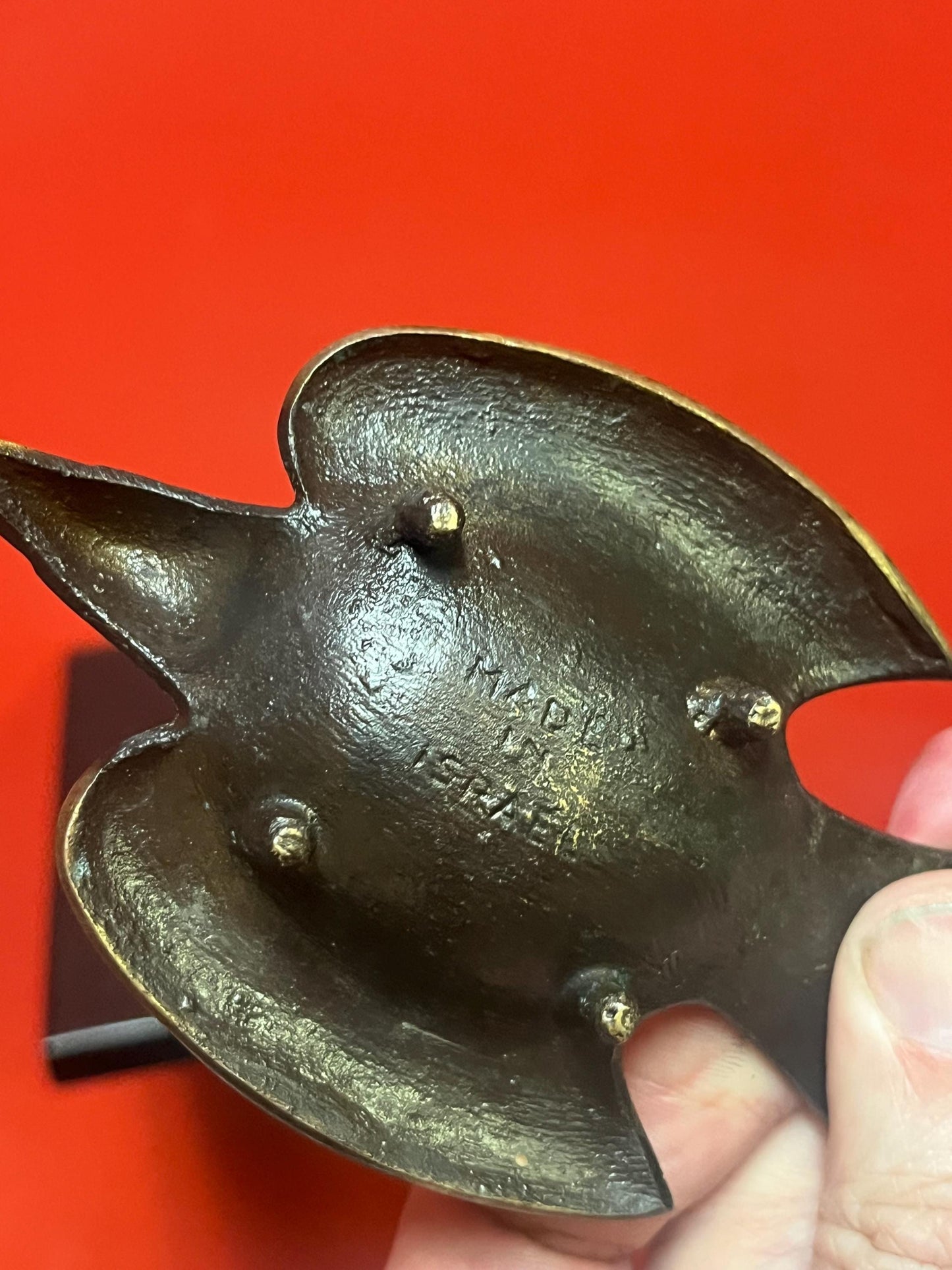 Very cool Israeli bronze bird dish  4.25 inches long  vintage  great gift  good value