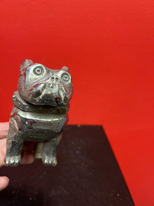 Very cool 6 inch bulldog car mascot in rough shape needs restoration  great value