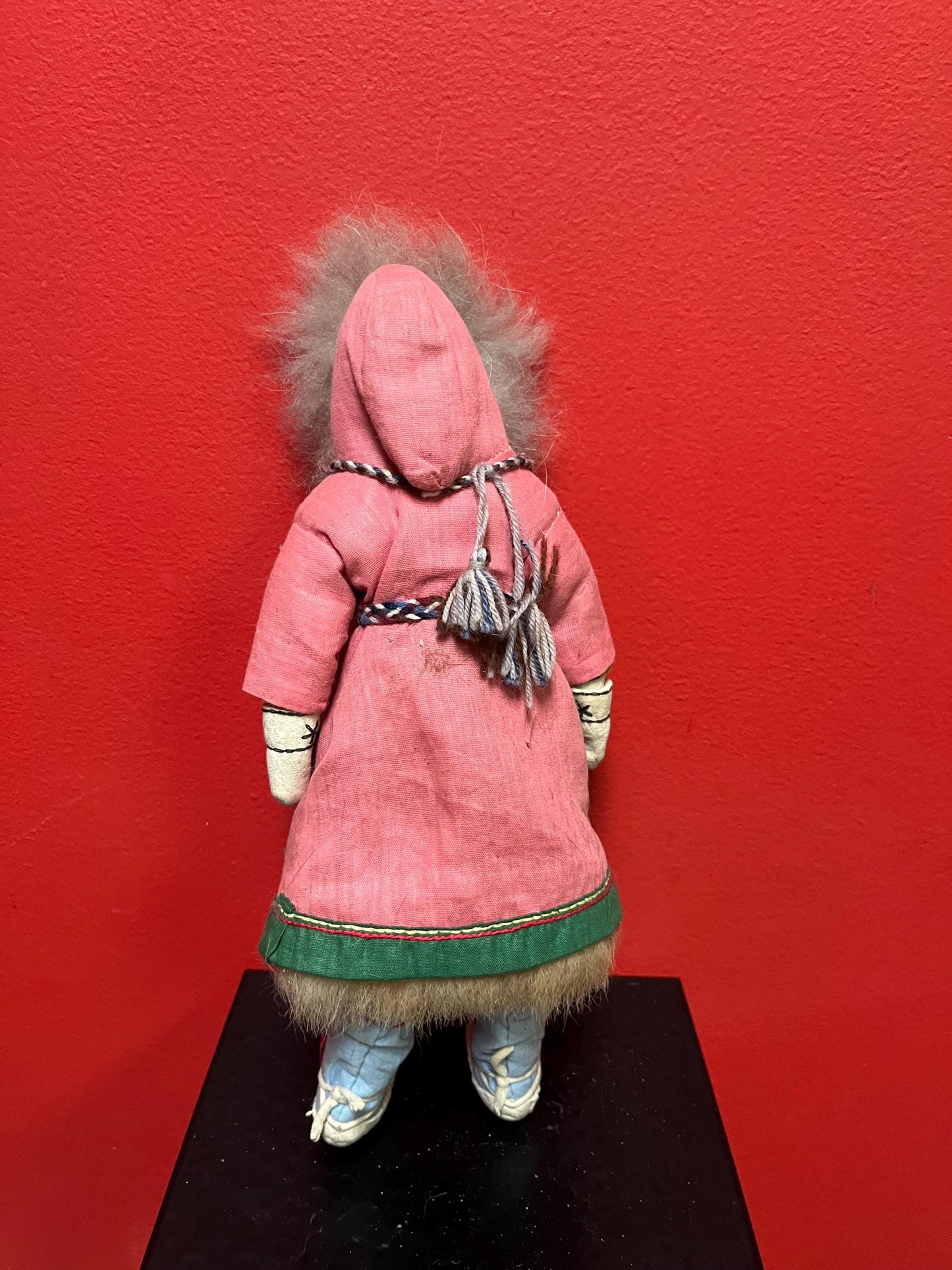 12 inch beautiful Inuit Eskimo indigenous cloth and fur doll  see photos  pretty good condition