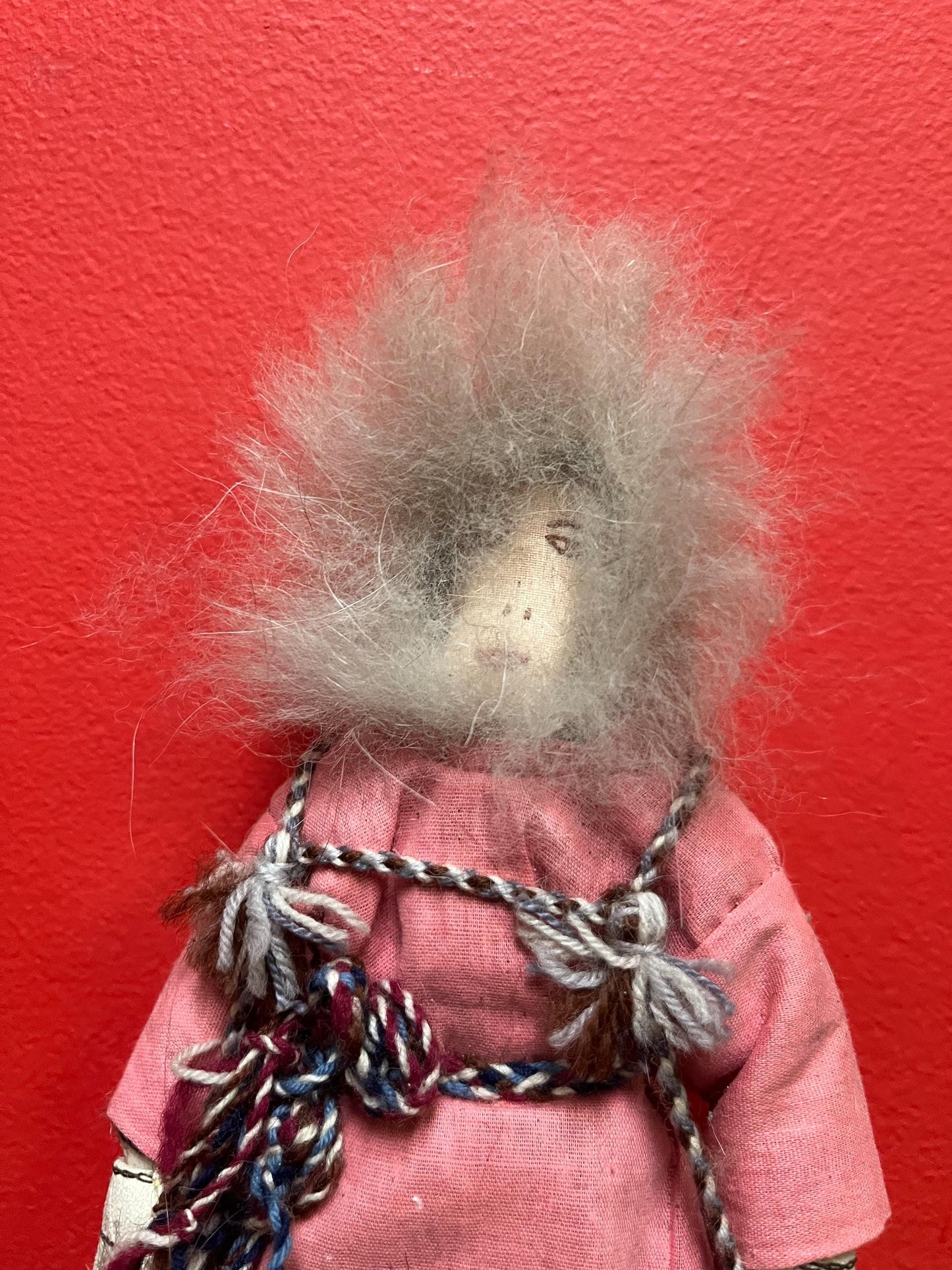 12 inch beautiful Inuit Eskimo indigenous cloth and fur doll  see photos  pretty good condition