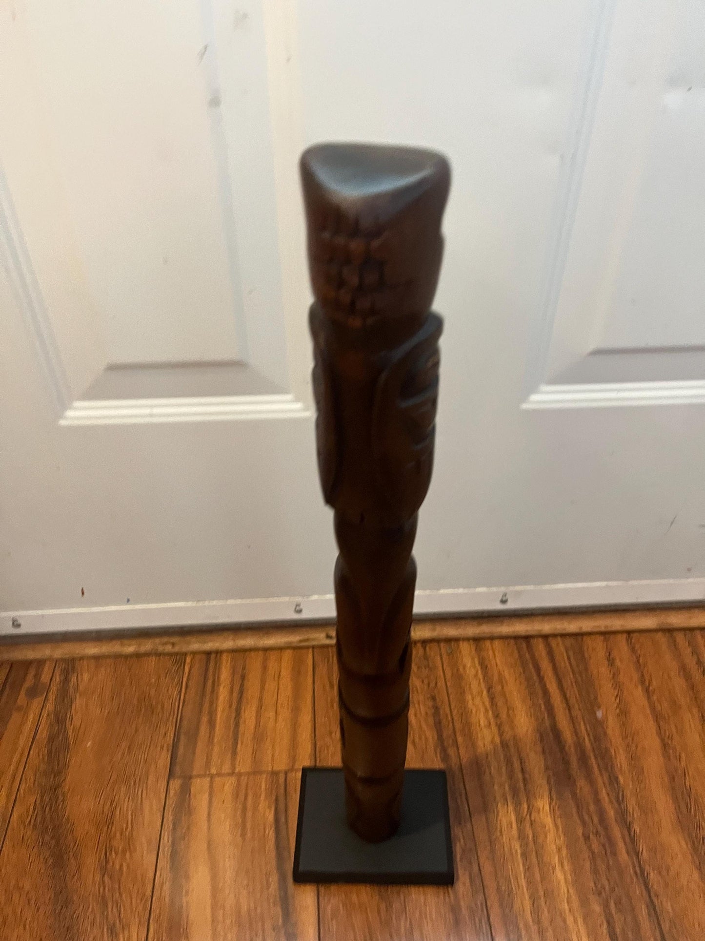 20 inch tall signed indigenous first nation Pacific Northwest coast signed 1990s transformation cedar totem pole