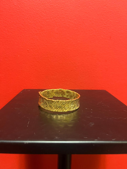 Magical Canadian made 2.5 inch wide gold plated  bracelet by  award-winning artist Charles Lewton - Brain  designer jewellery  cage series