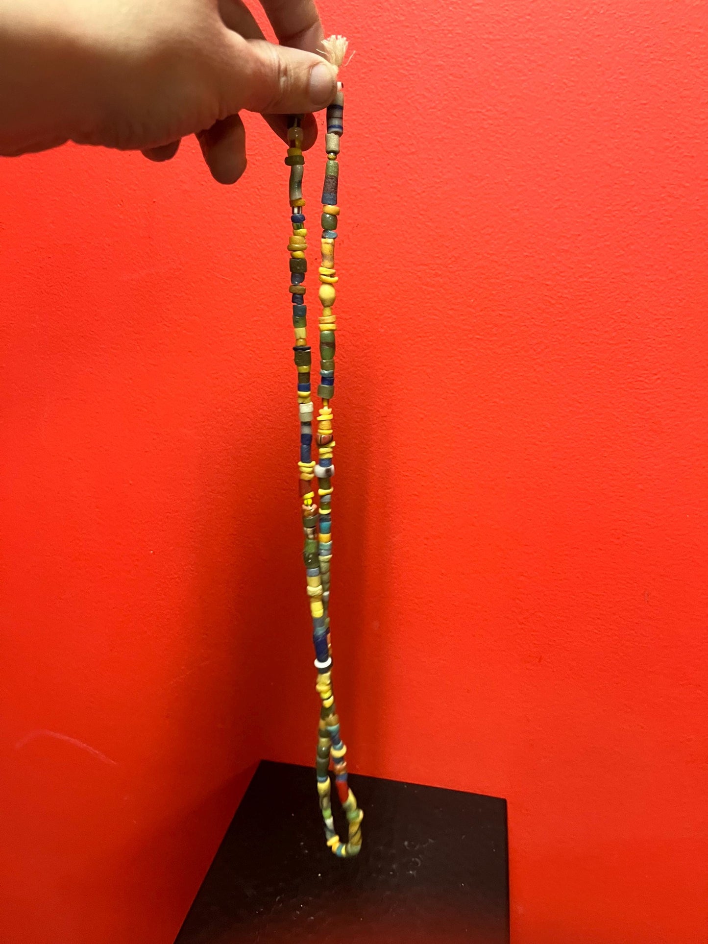 Beautiful rare approximately 30 inch long North American indigenous trade bead necklace  wonderful quality and style