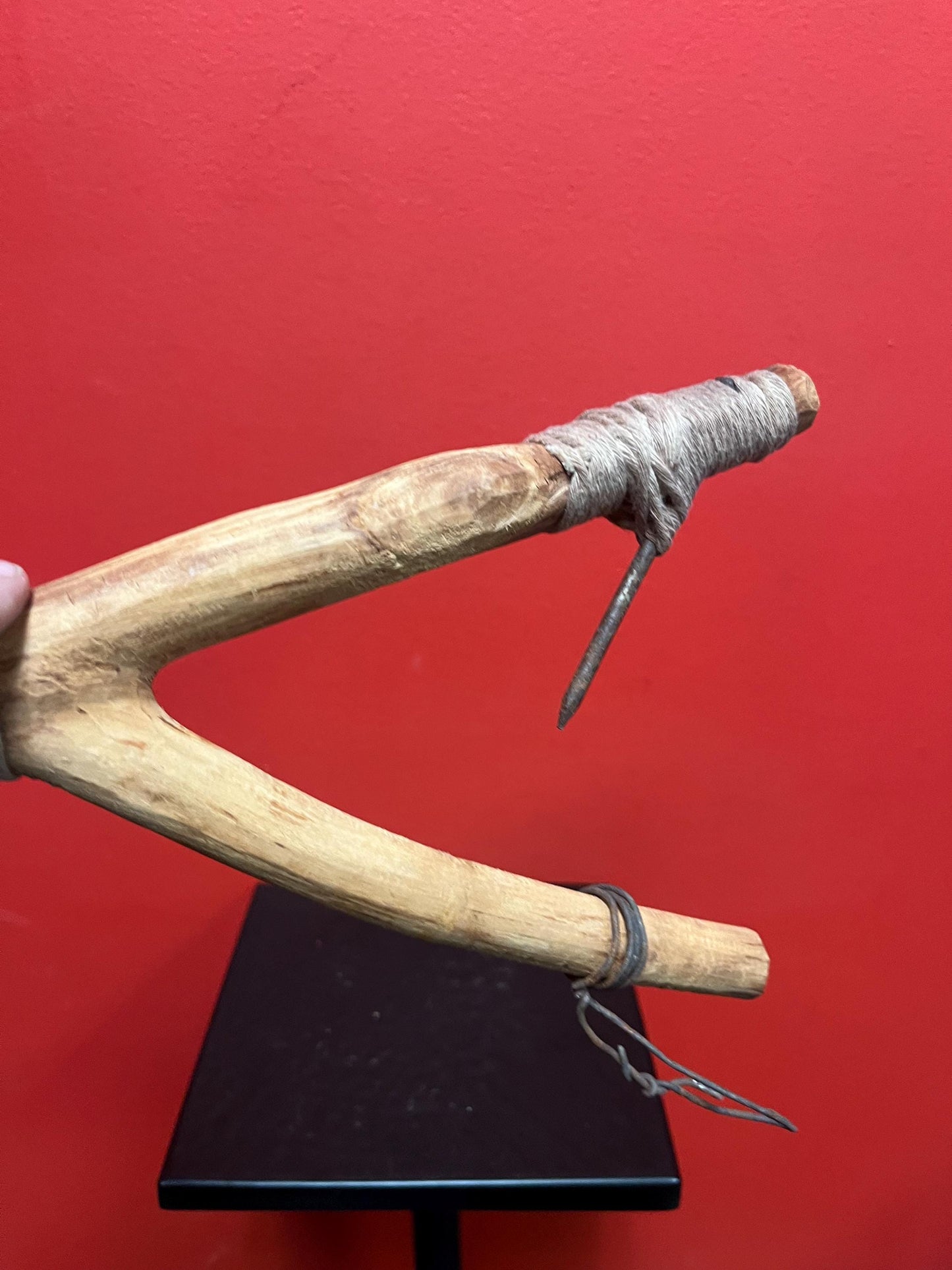 Very rare indigenous Canadian First Nations halibut hook  19th century   wonderful condition  crazy cool - 9 inch long - wow