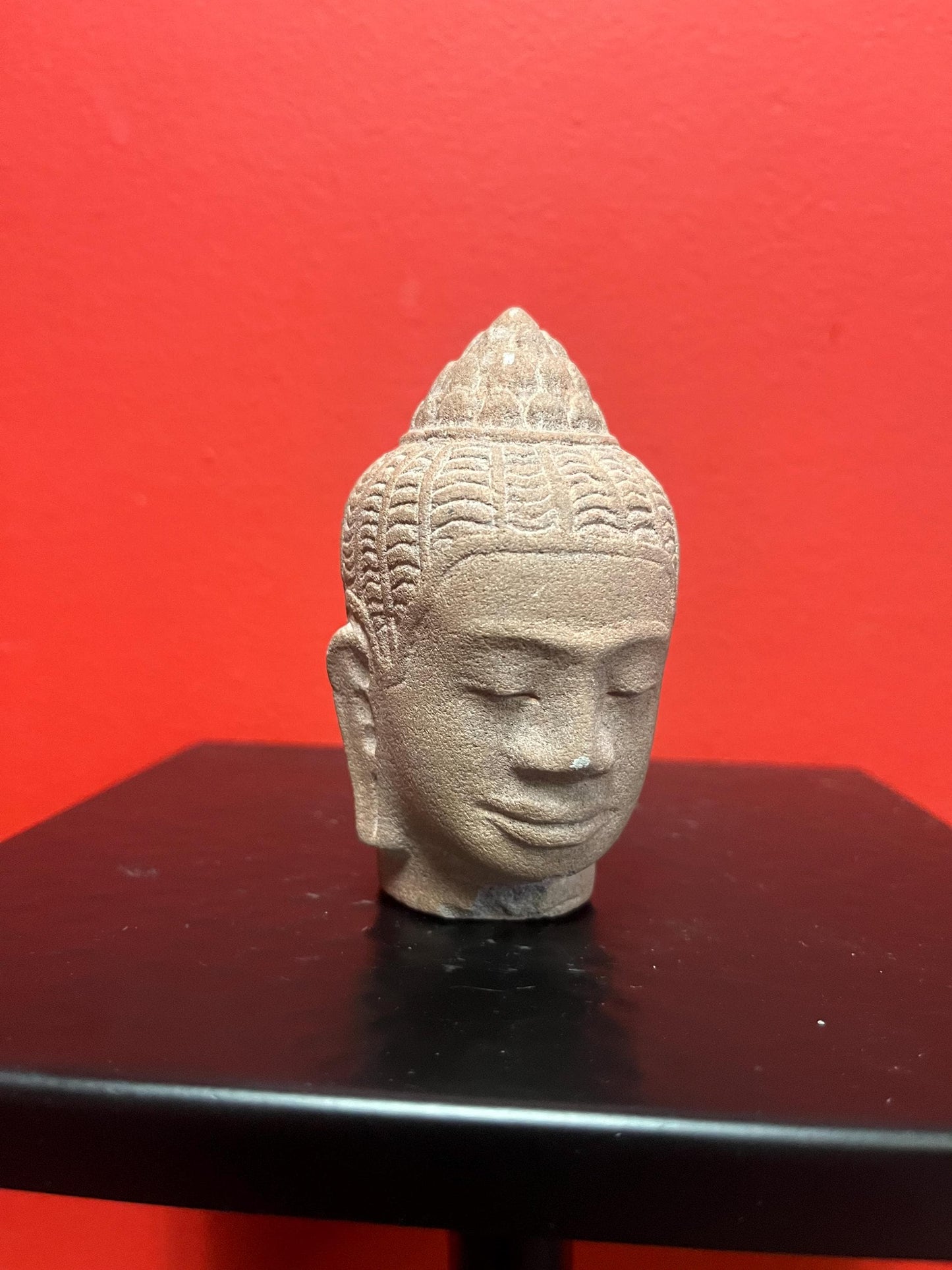 Beautiful 4 inch tall Asian Stone Head with couple chips