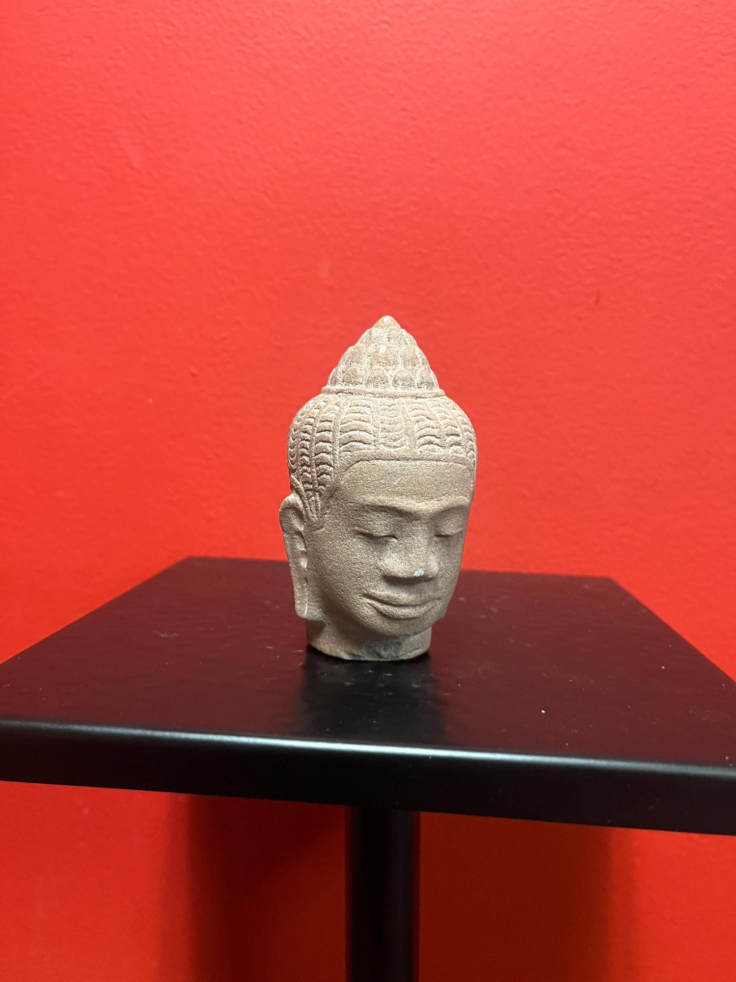 Beautiful 4 inch tall Asian Stone Head with couple chips