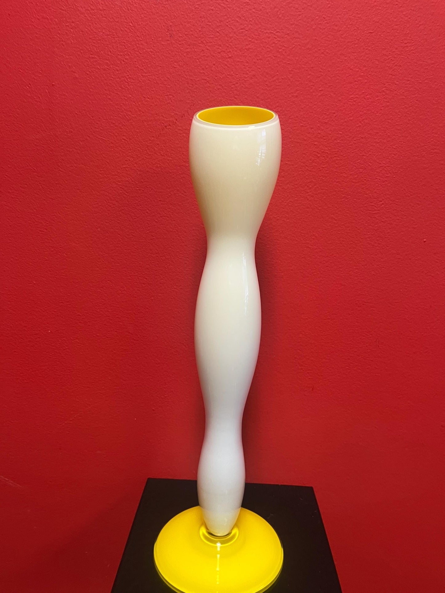 15 inch 1990s Czech Rony plesl egg yolk vase in great condition  super modern cool