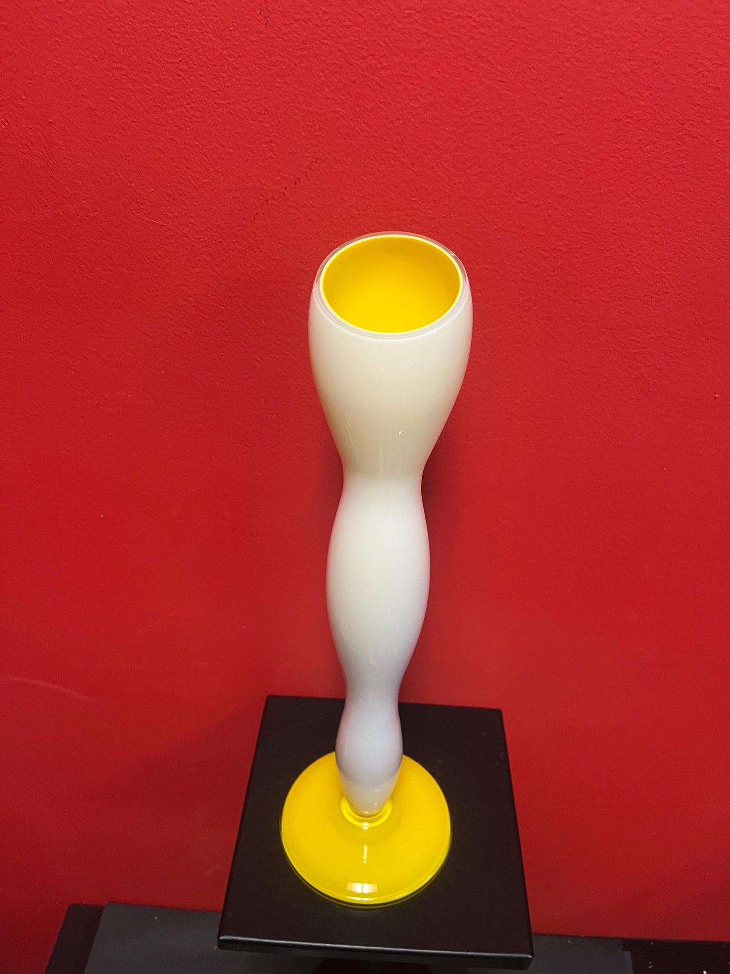 15 inch 1990s Czech Rony plesl egg yolk vase in great condition  super modern cool