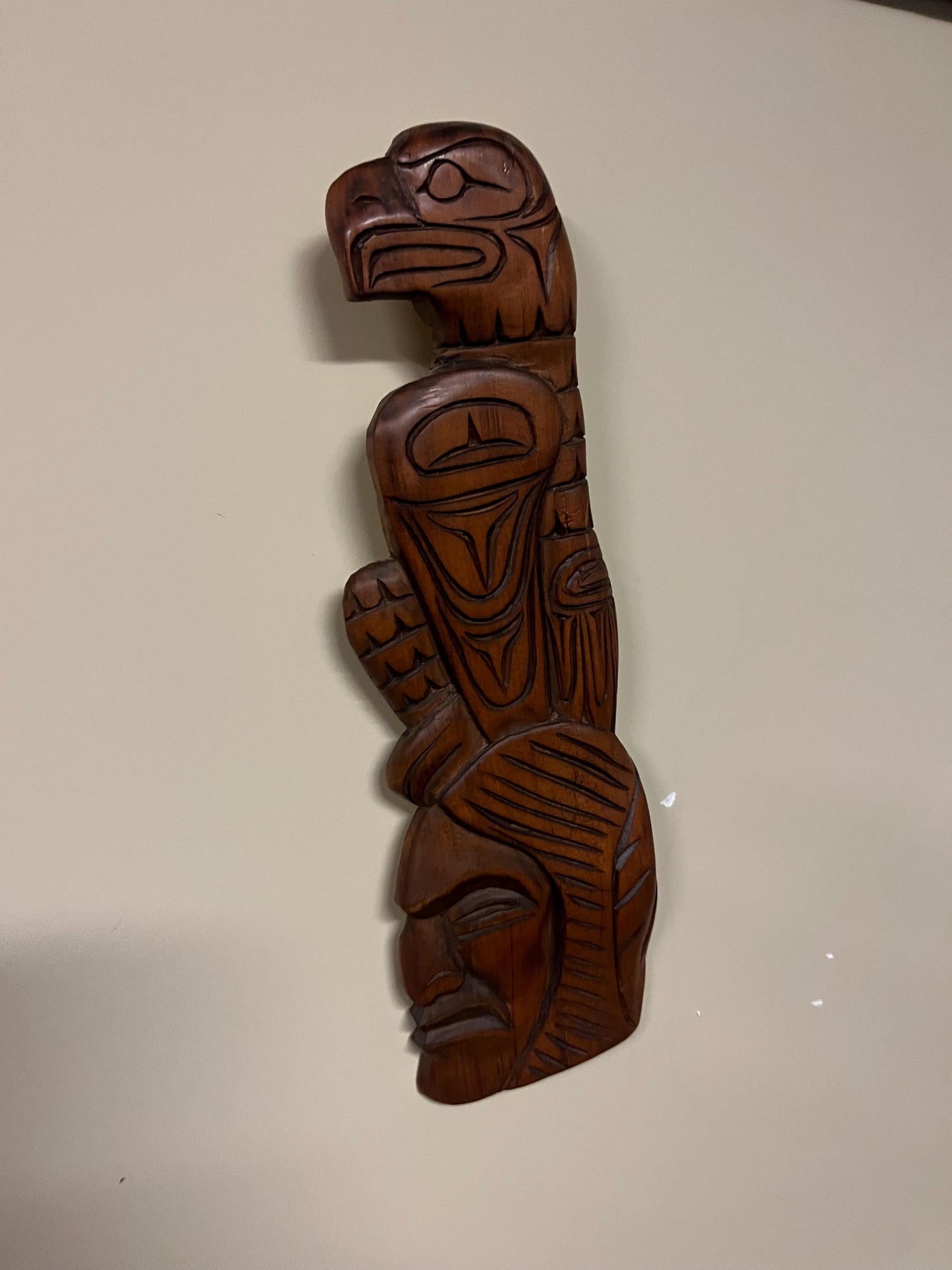 Very cool 12 x 4 indigenous first nation, Pacific Northwest Coast Eagle Warrior plaque by David Joseph