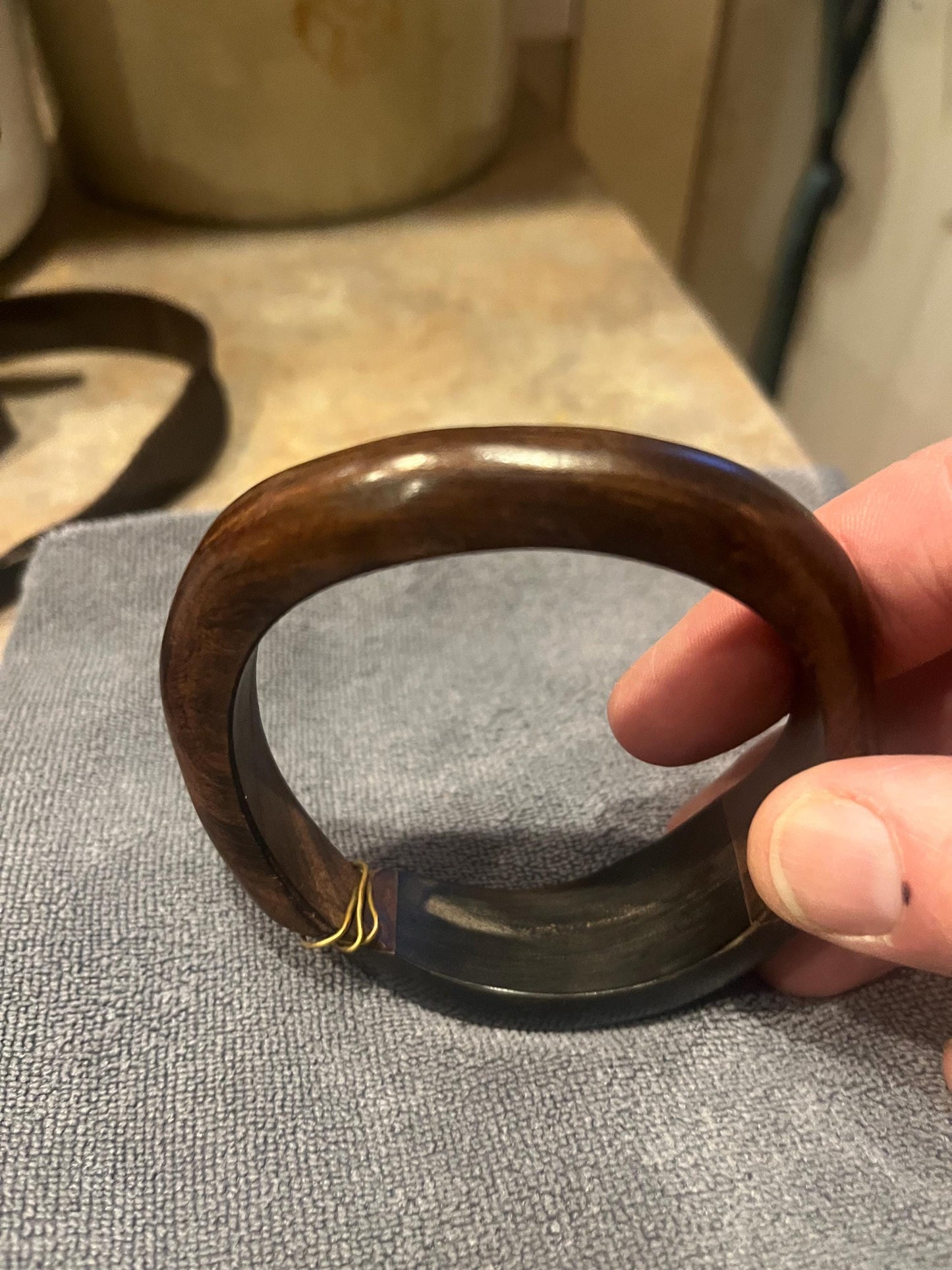 3 inch African unusual bangle bracelet  ebony wood  simple and  classy  great value