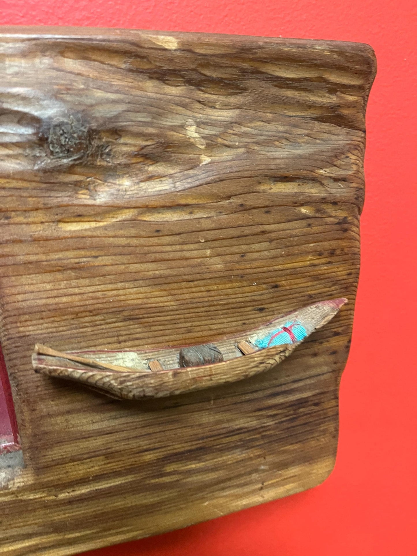 Indigenous Chainsaw carved 23 x 9 by 2 inch wooden frame —  fits 9 x 5 photo — most unique piece — crazy detail