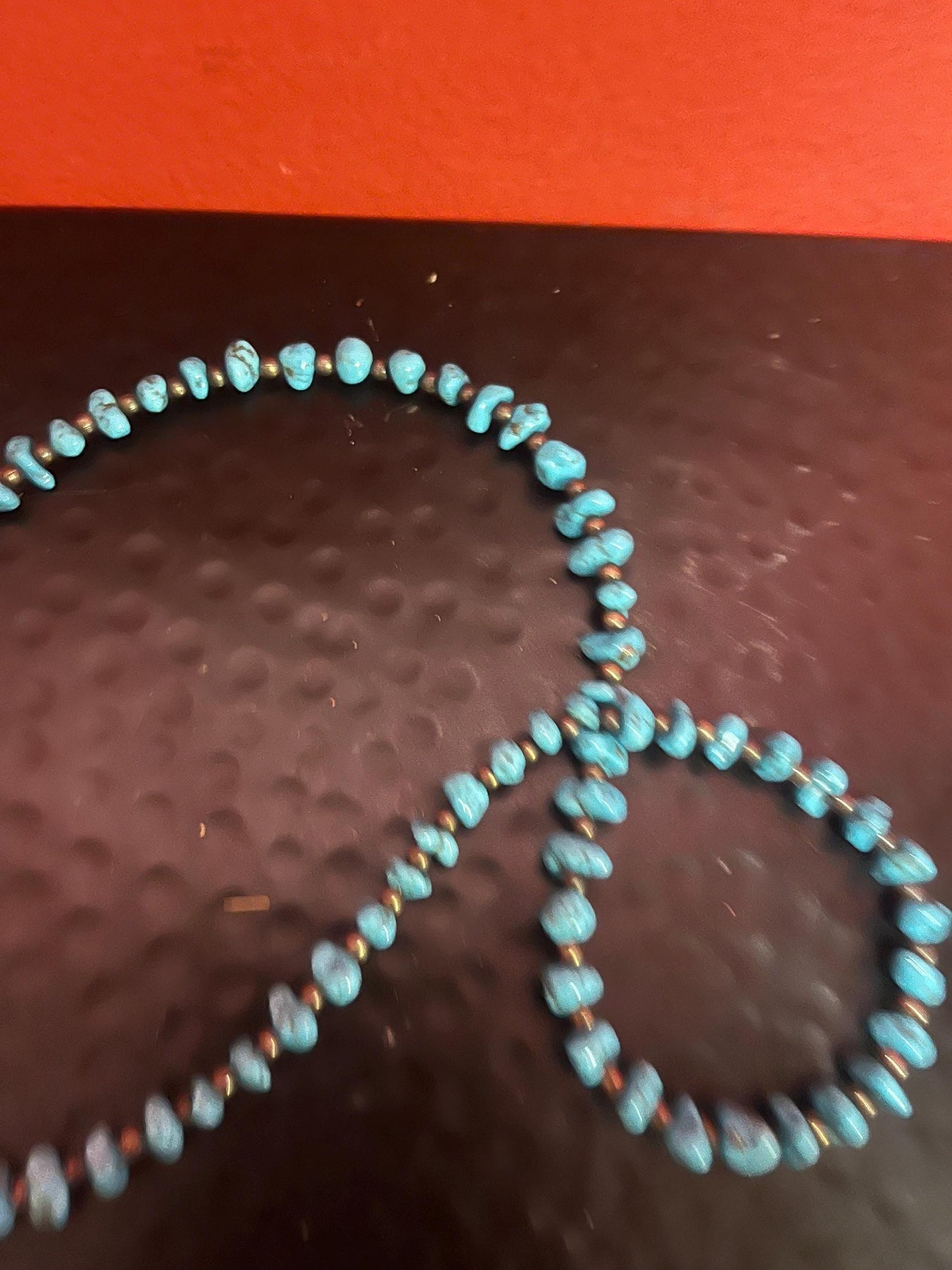 Lovely Navajo style turquoise necklace -approximately 19 inches long  good value